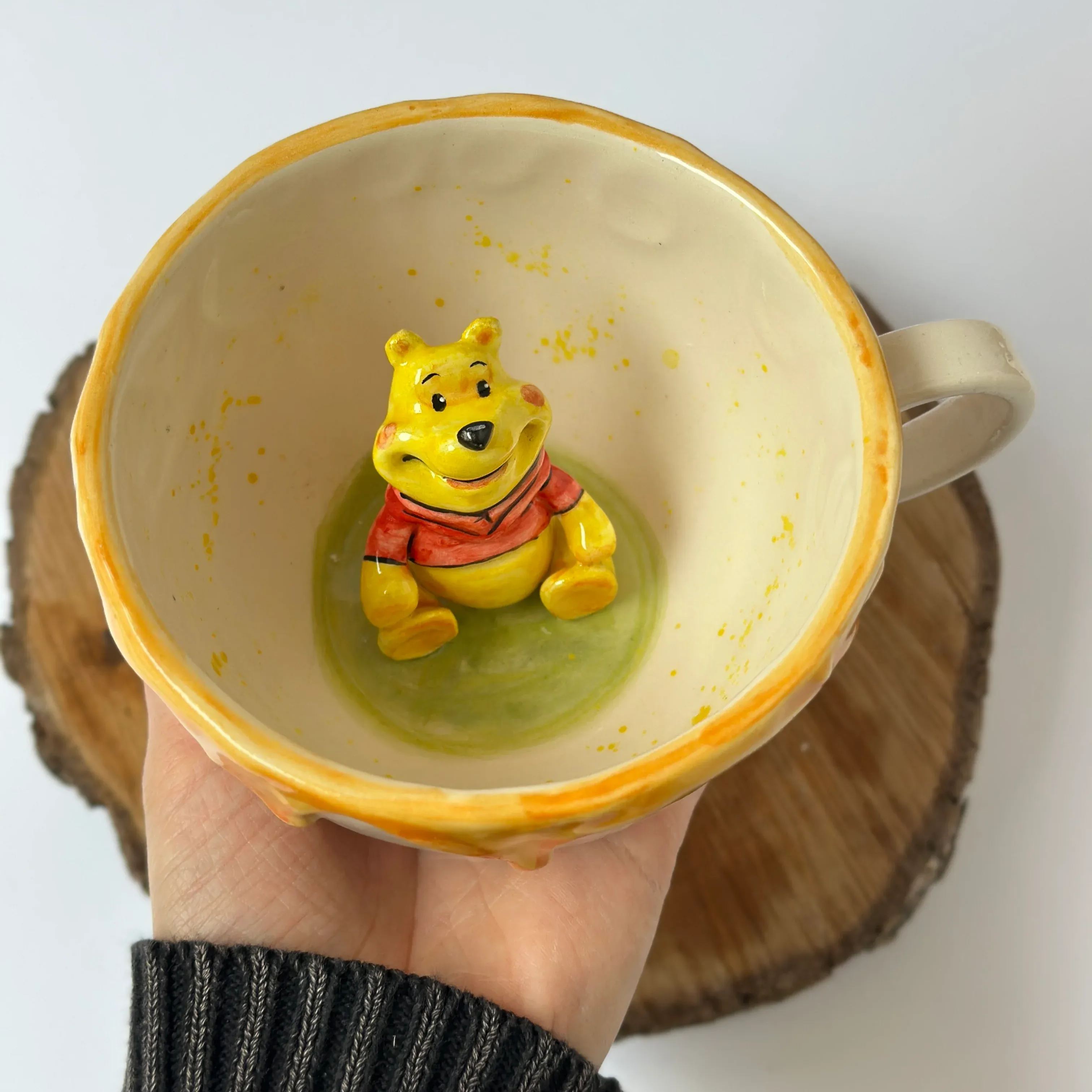 Handmade Yellow Bear Ceramic Coffee Mug