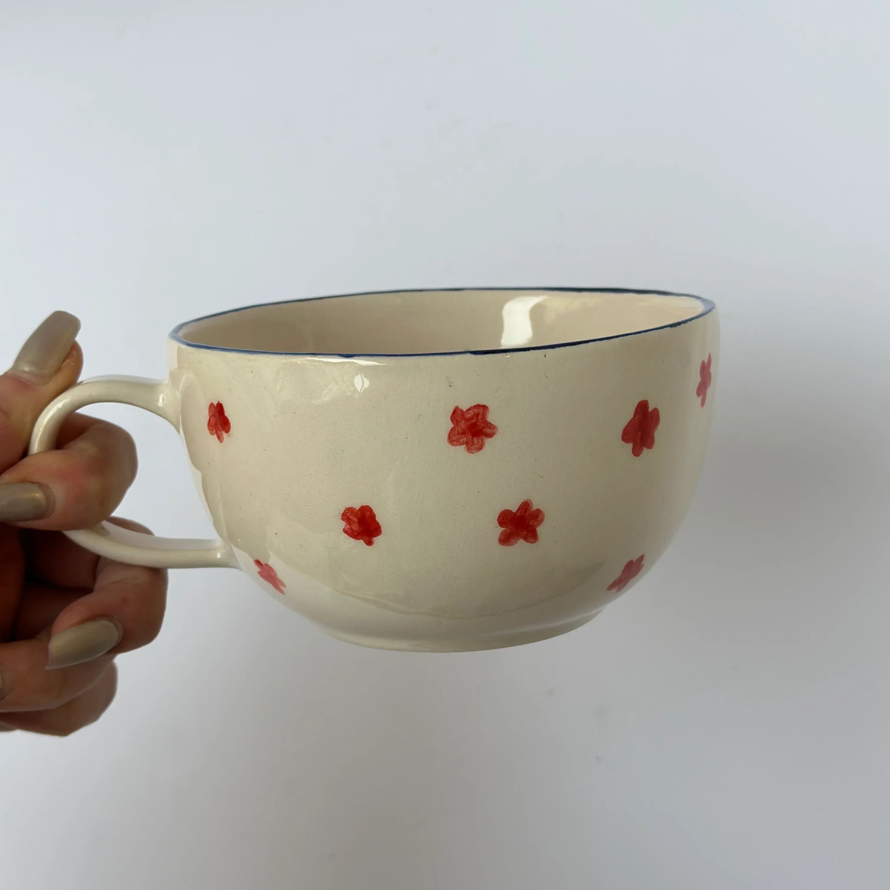 Mushroom Character Sculpted Glossy Stone Cup