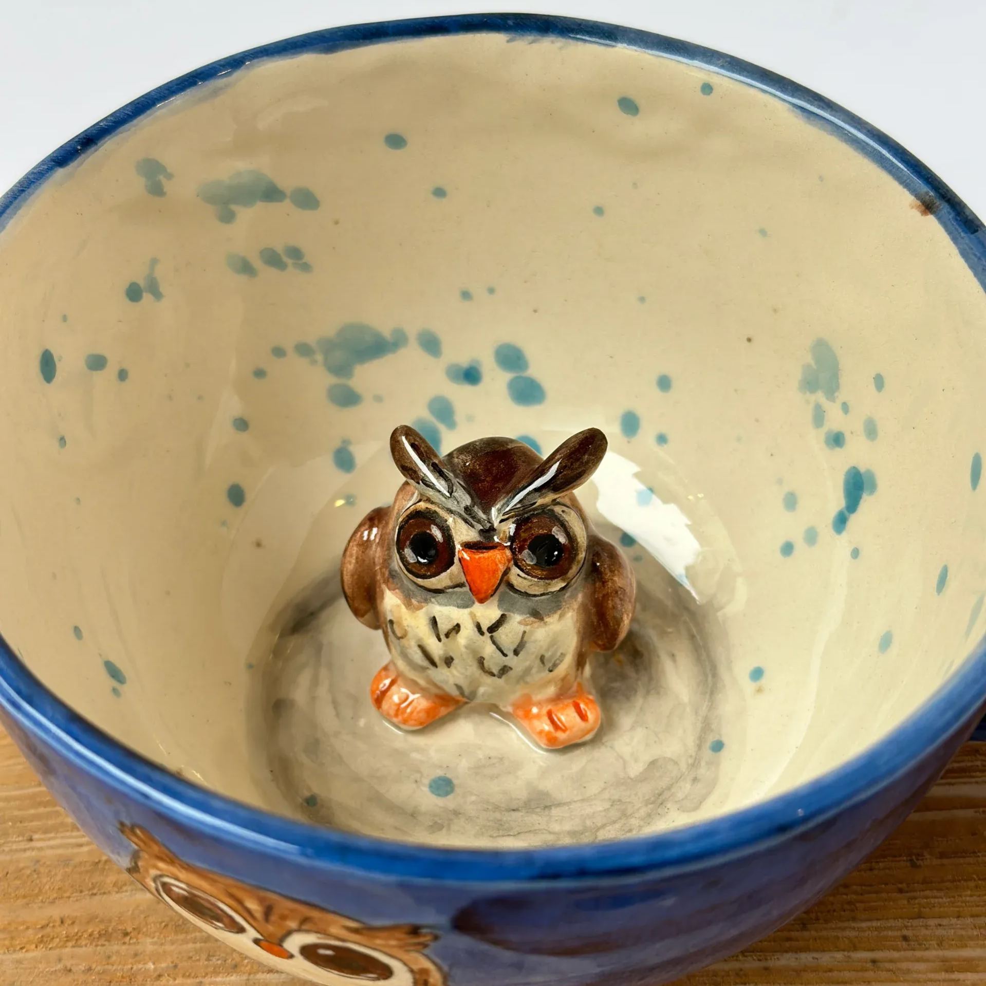Handmade Ceramic Owl Shaped Drinking Mug