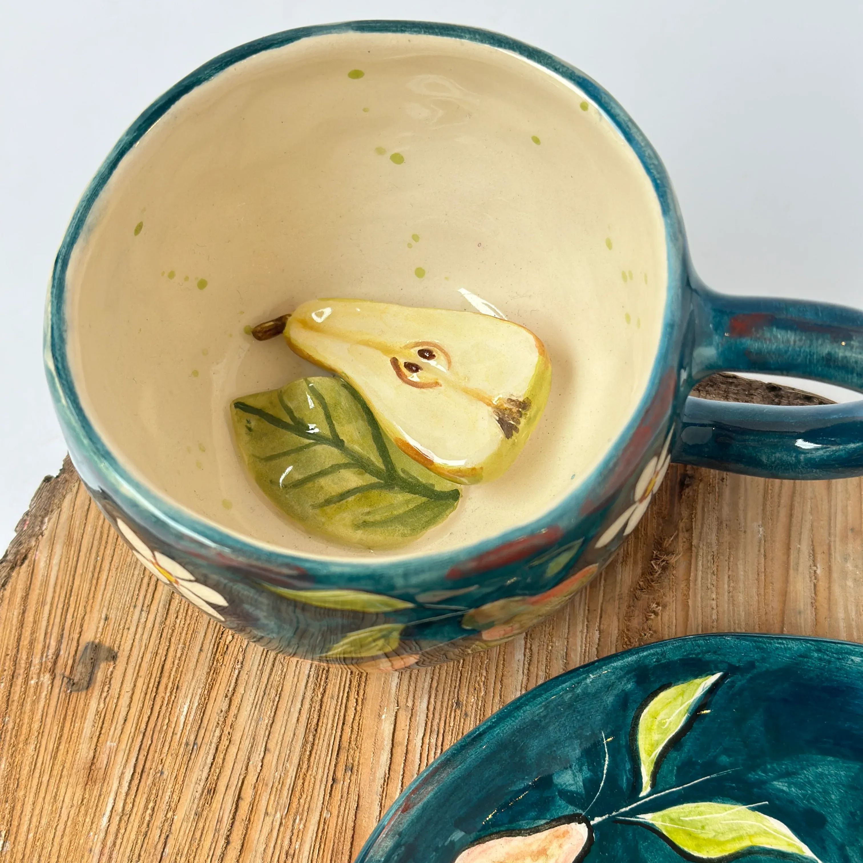 Pear Blossom Stoneware Cup Set