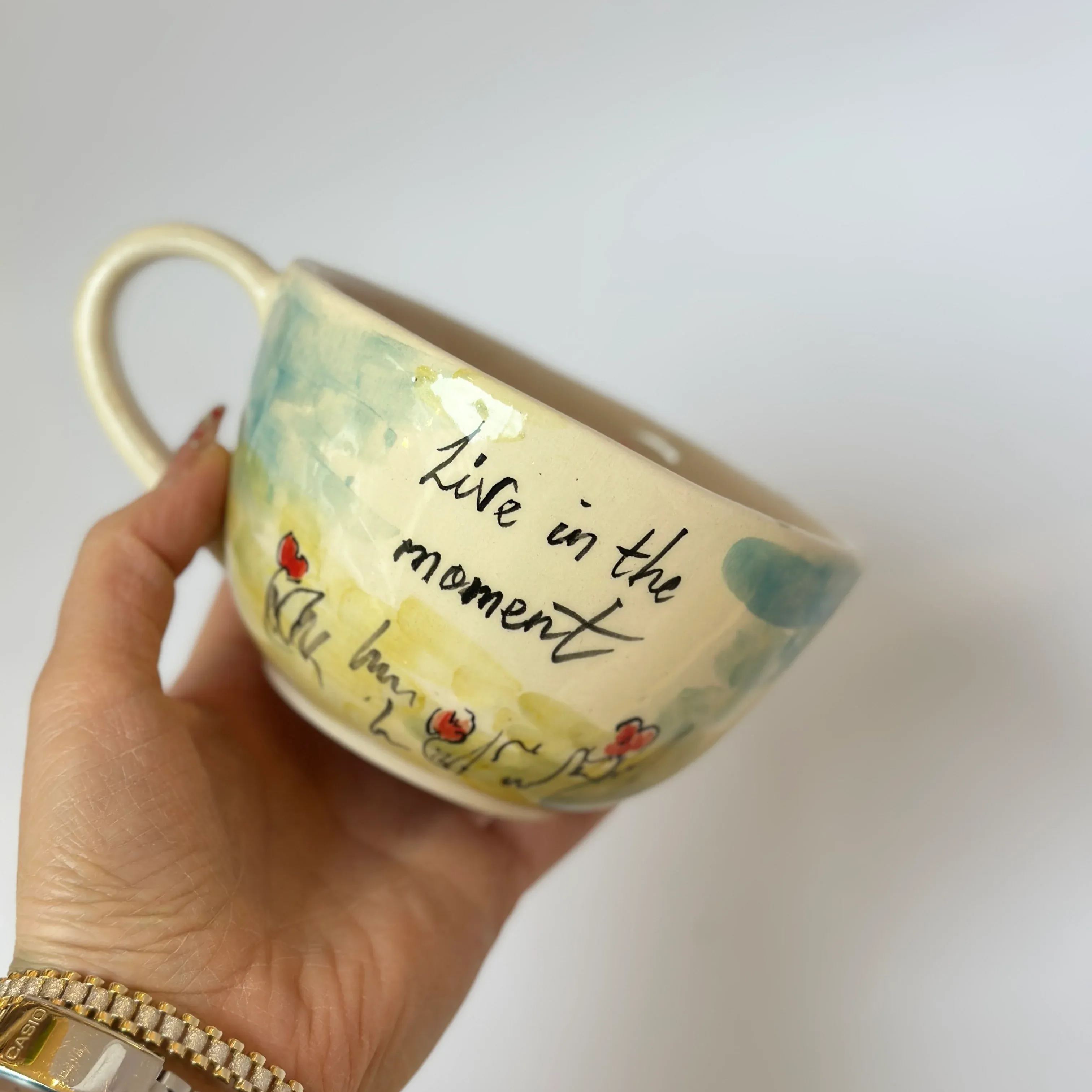 Pig Figurine Sculpted Speckled Stone Cup