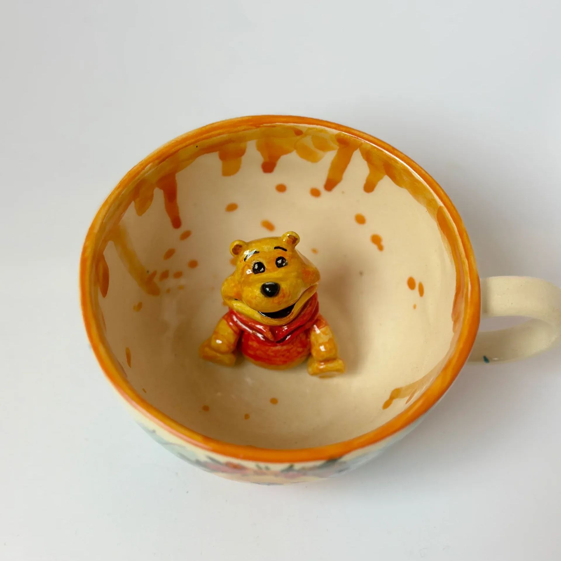 Handcrafted Cartoon Bear Ceramic Coffee Mug