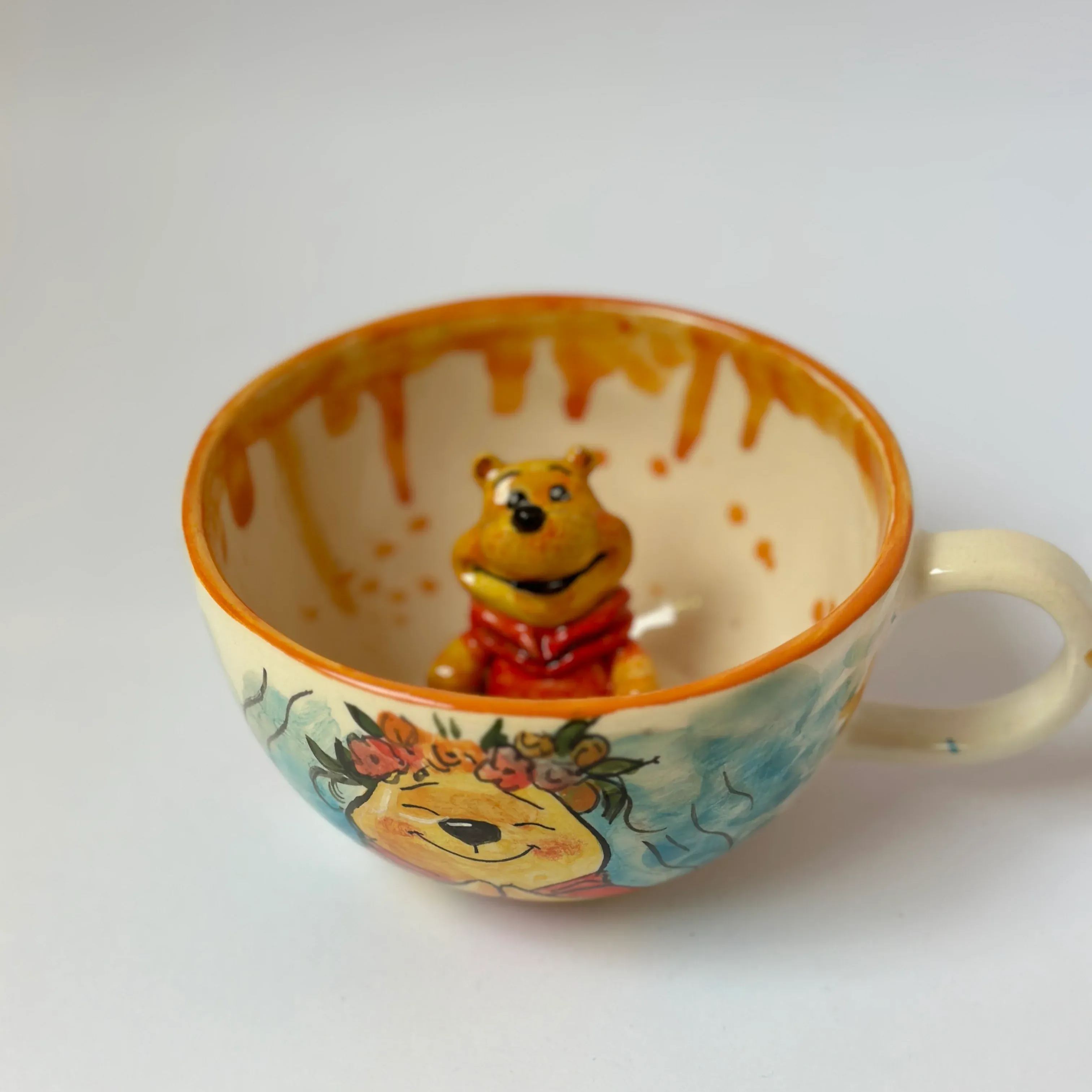 Handcrafted Cartoon Bear Ceramic Coffee Mug