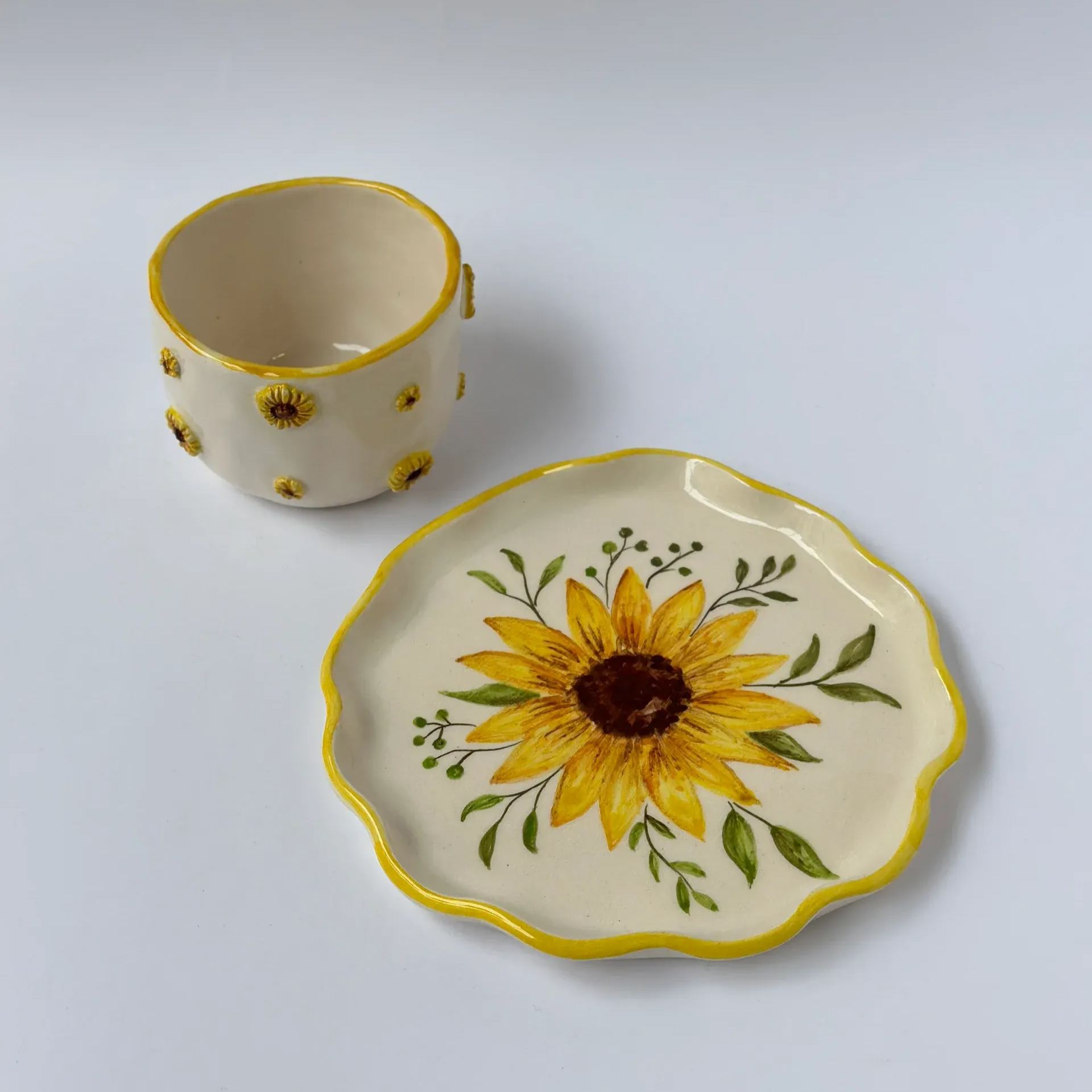 Handmade Natural Ceramic Coffee Mug with Glossy Finish