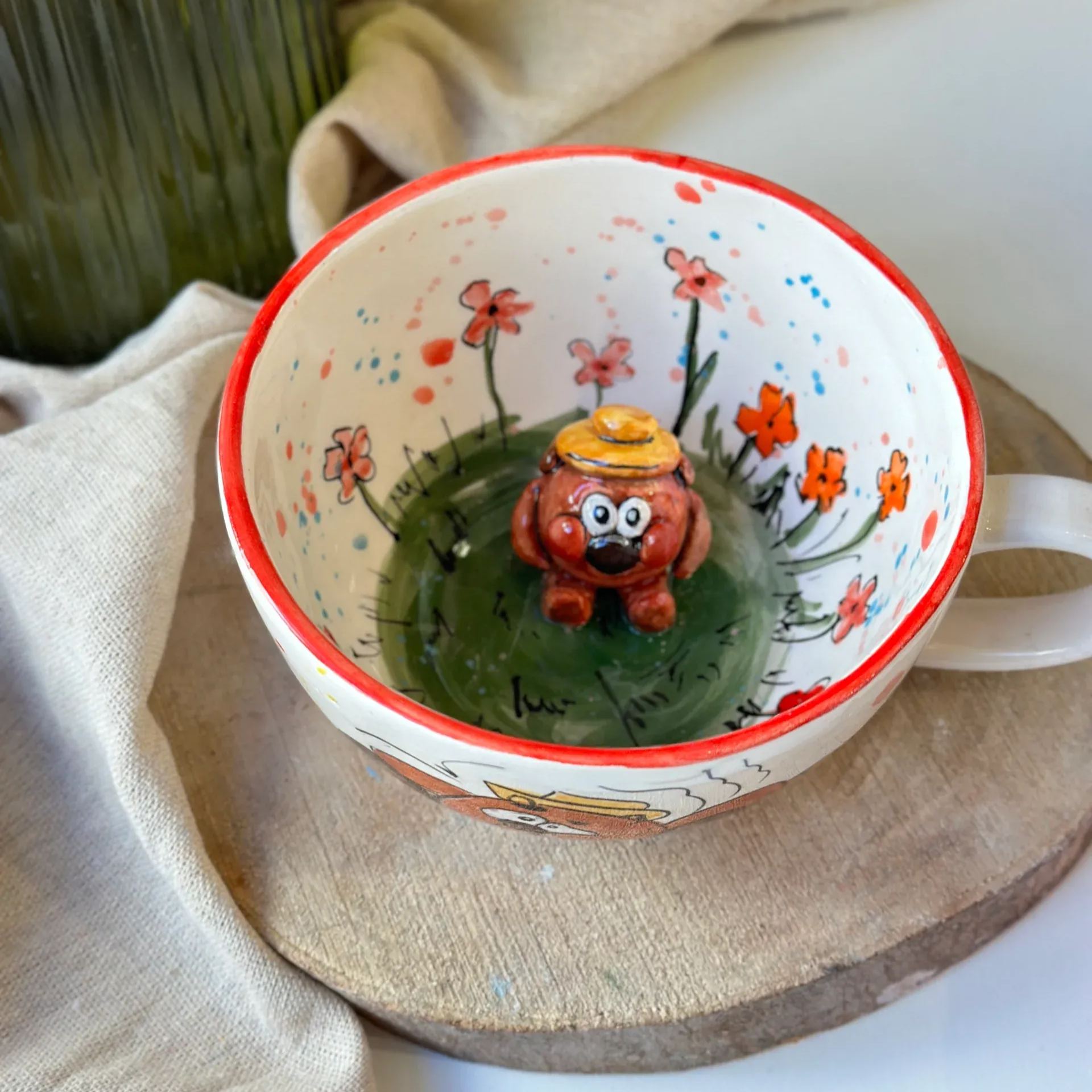 Handcrafted Ceramic Coffee Mug With Textured Detail