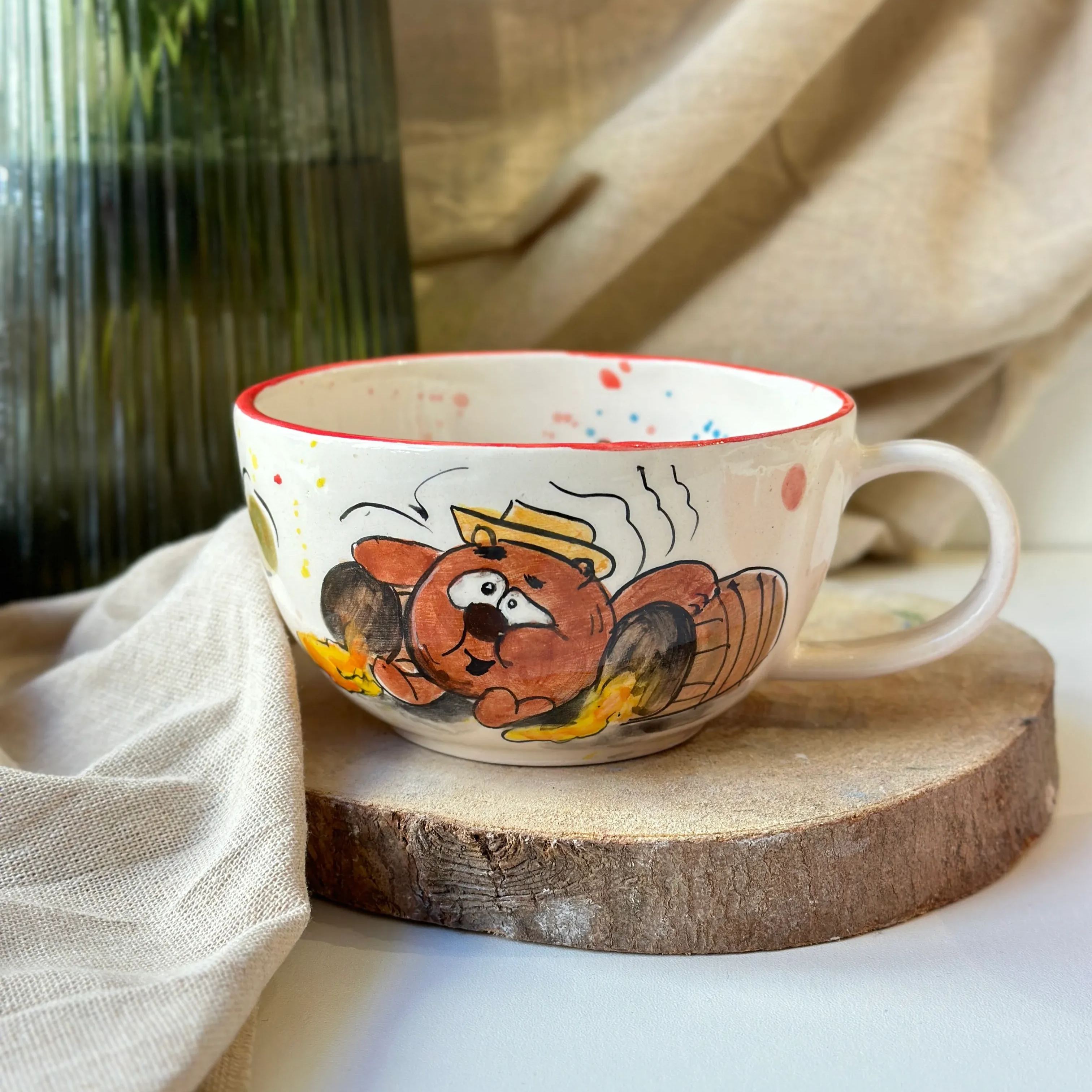 Handcrafted Textured Ceramic Coffee And Tea Mug