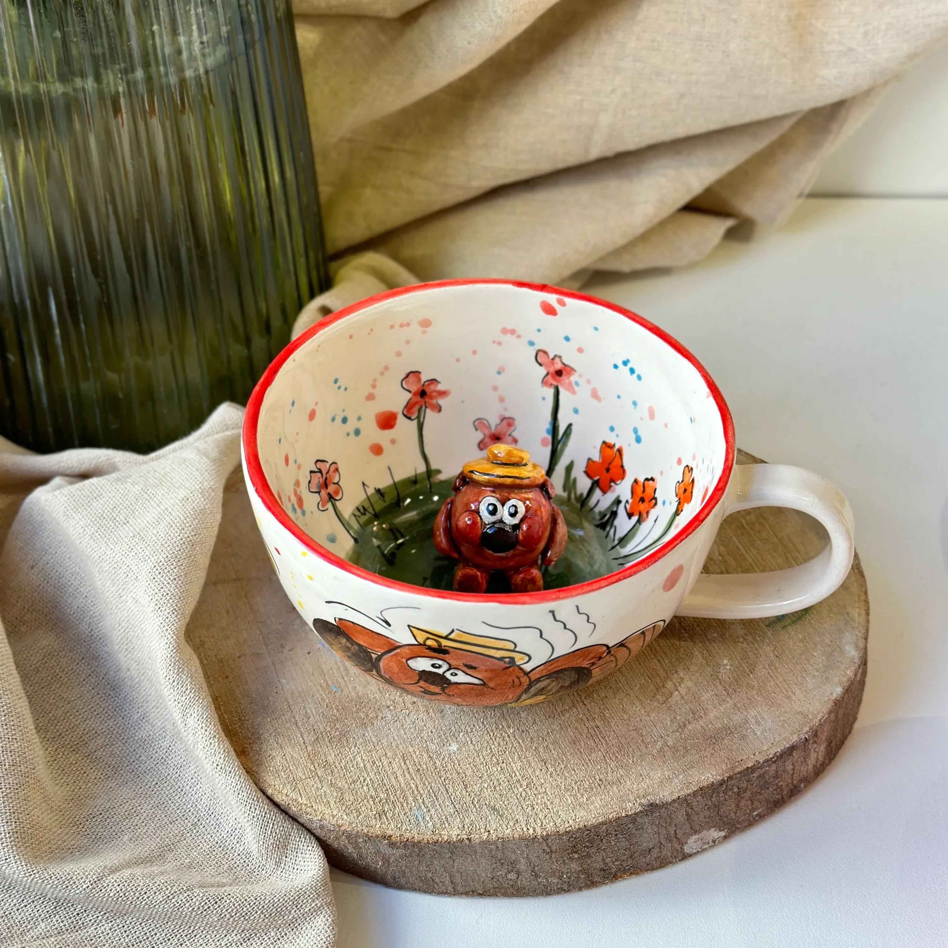 Handcrafted Textured Ceramic Coffee And Tea Mug