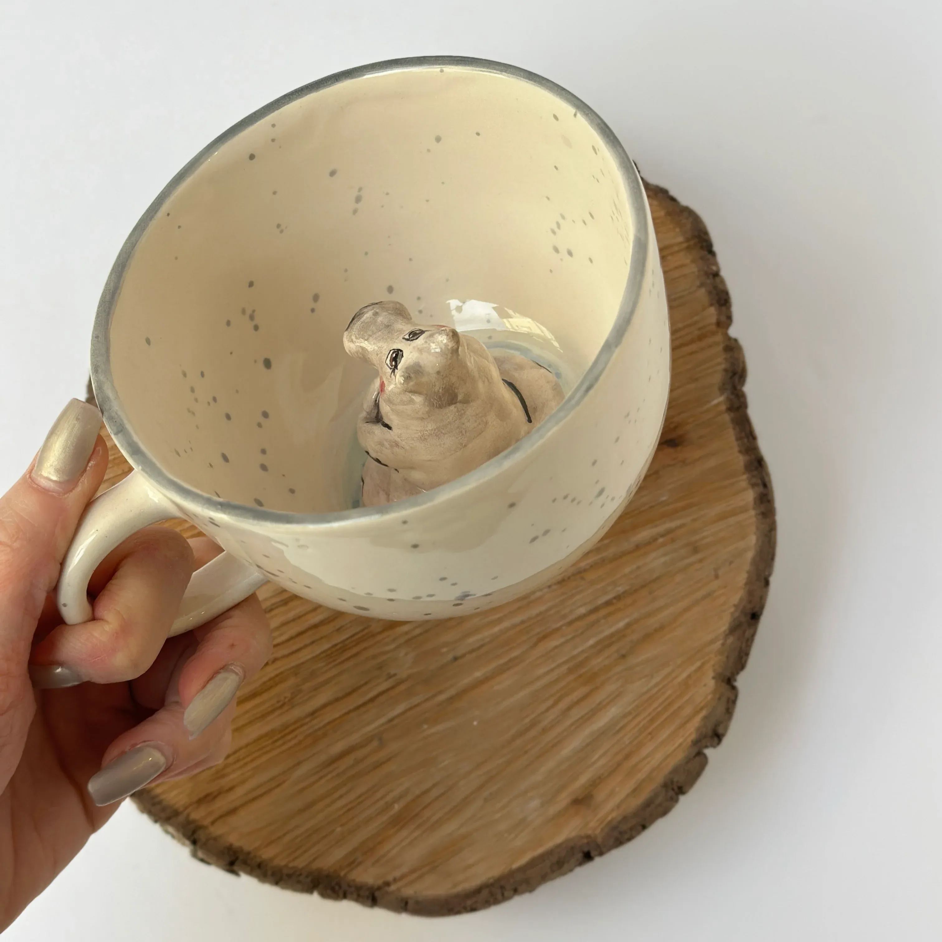 Handmade Ceramic Hippo Coffee Mug
