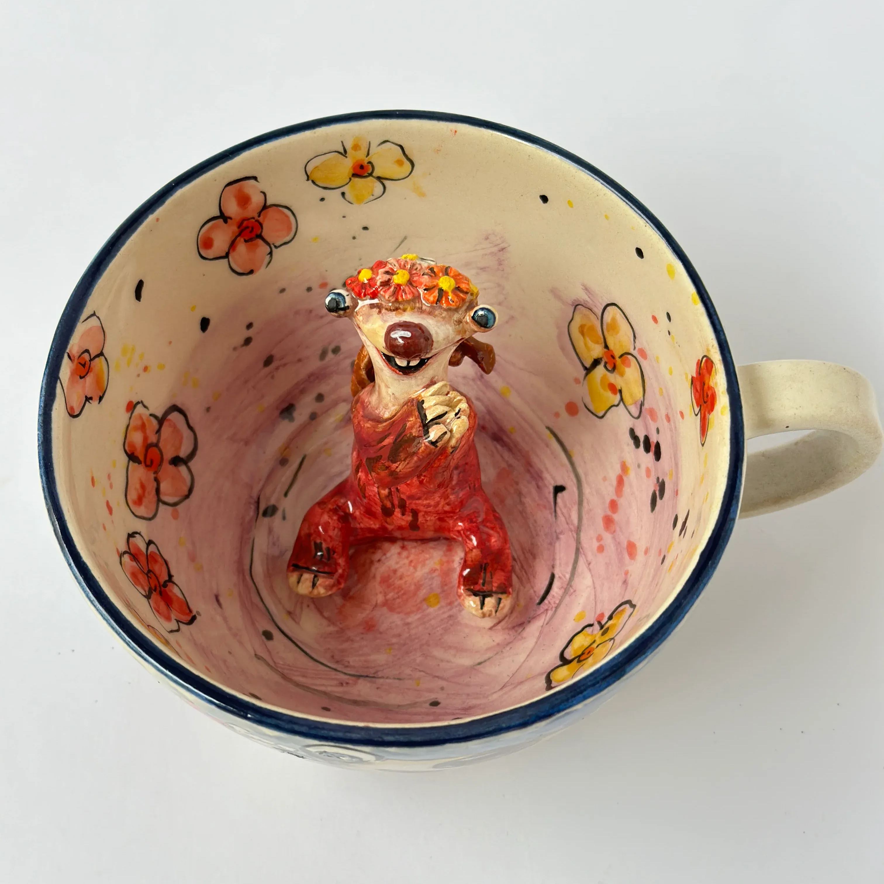 Handmade Ceramic Character Sloth Coffee Mug