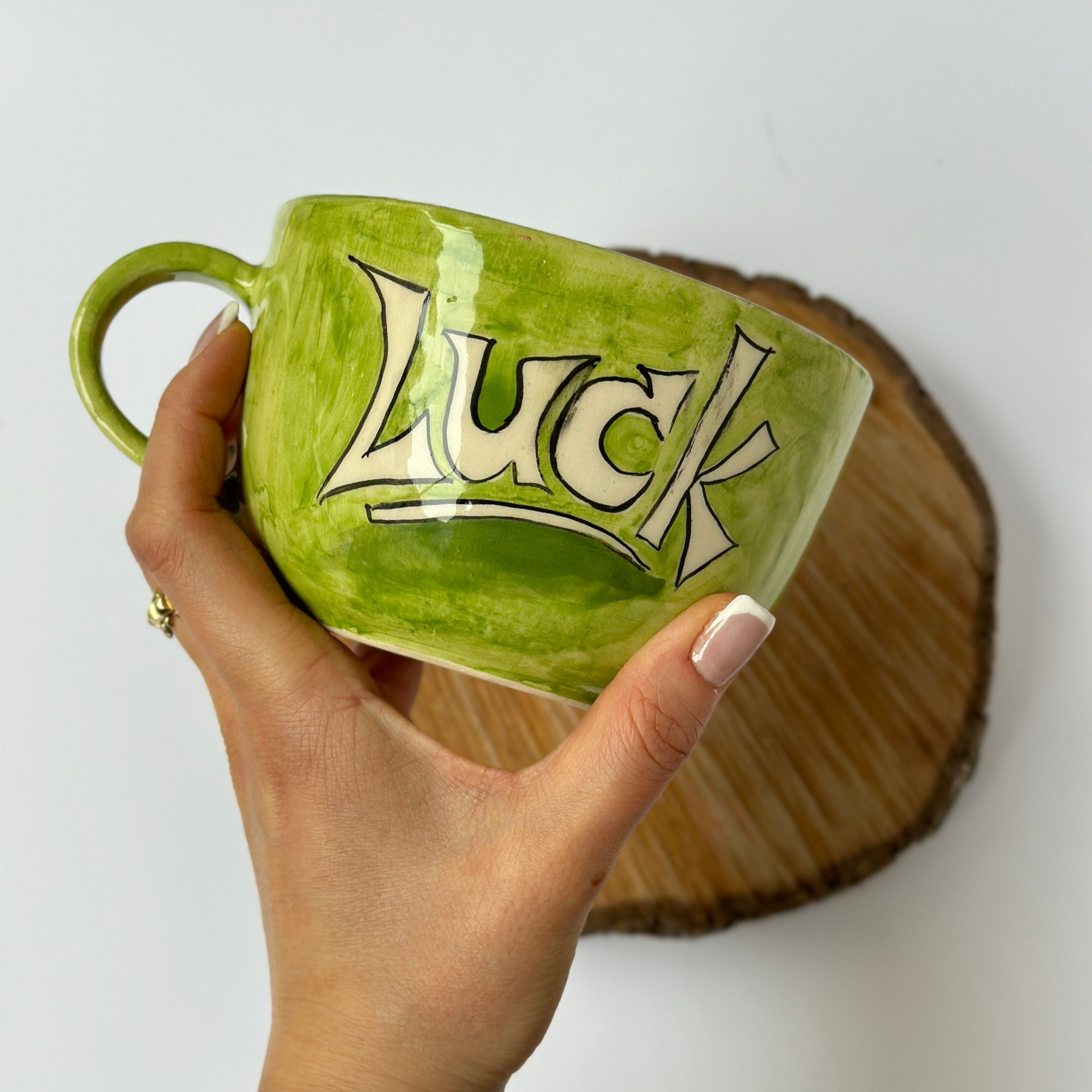 Handmade Ceramic Coffee Mug With Cat Design