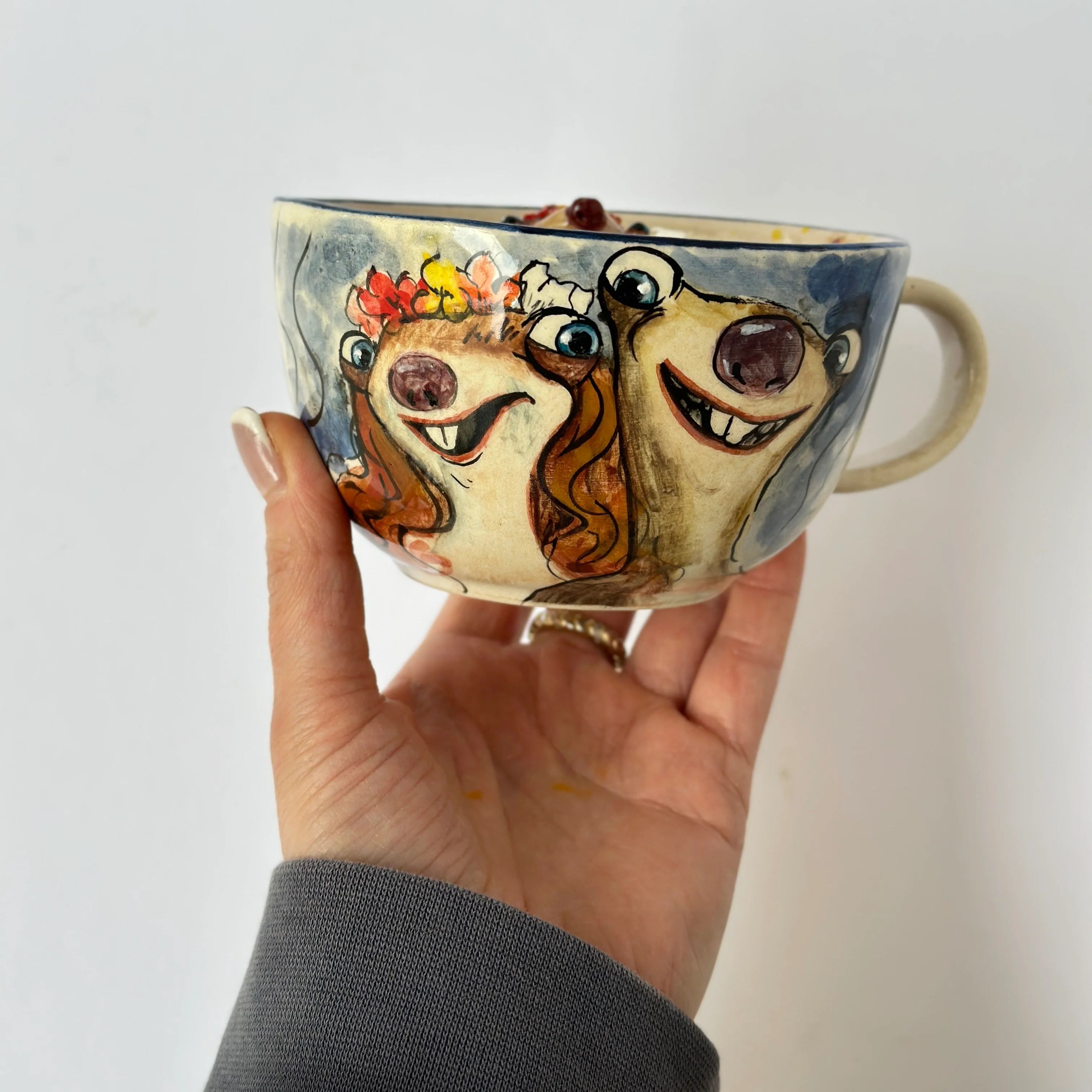 Handmade Ceramic Character Sloth Coffee Mug