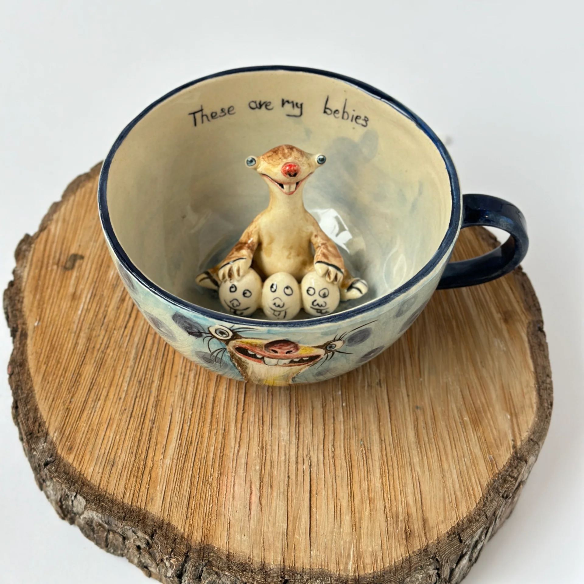 Handmade Sloth Character Ceramic Coffee Mug