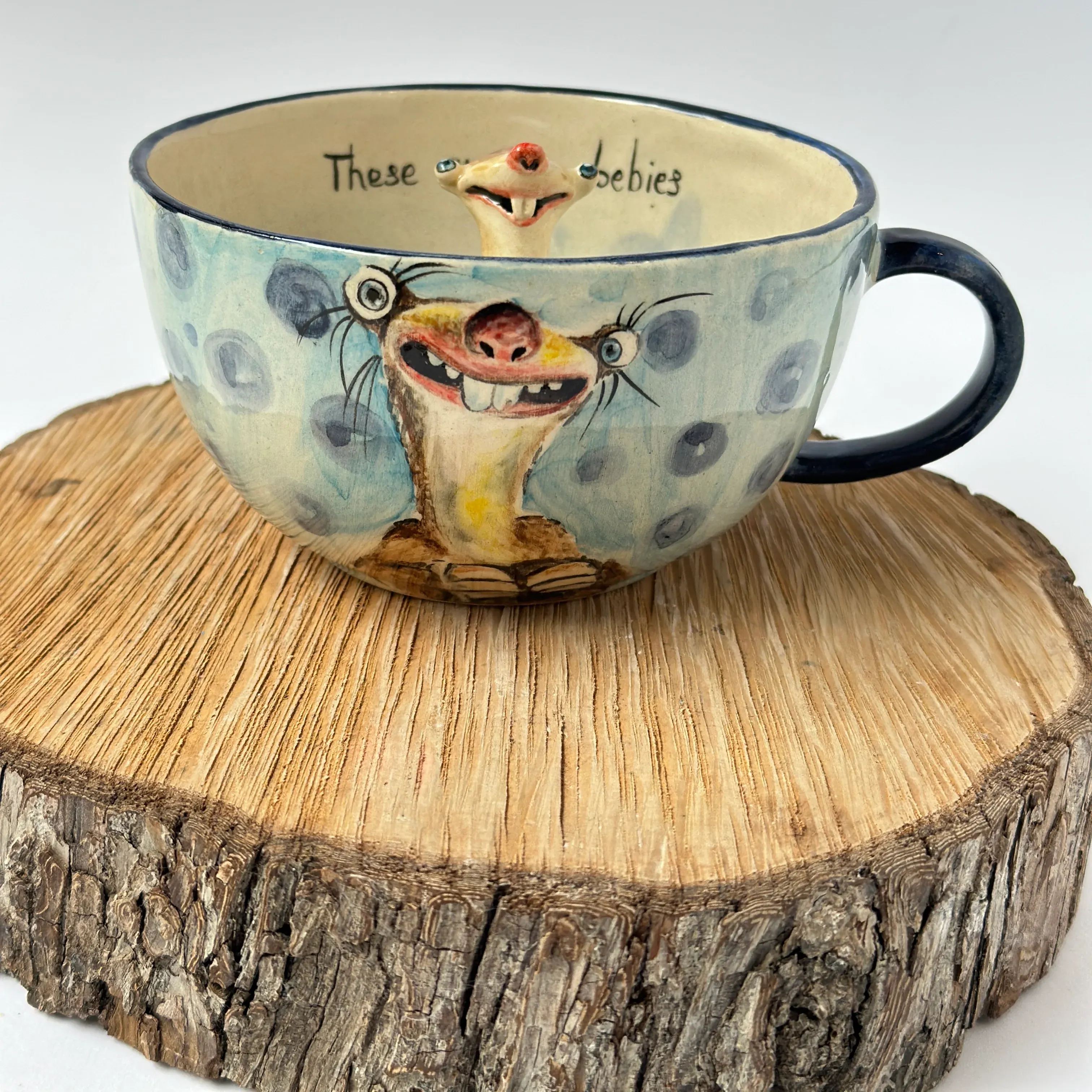 Handmade Character Ceramic Coffee Mug Cup