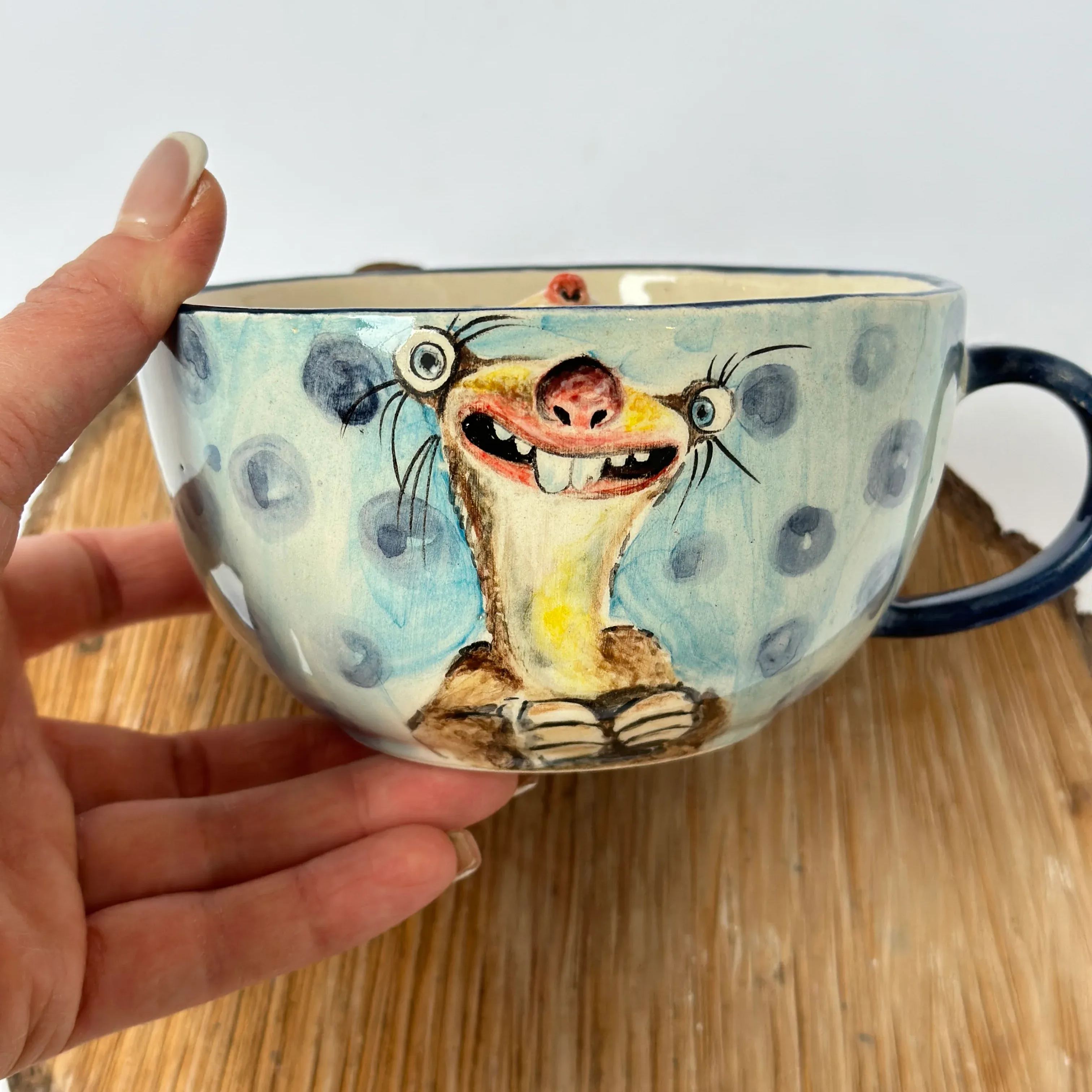 Handmade Character Ceramic Coffee Mug Cup