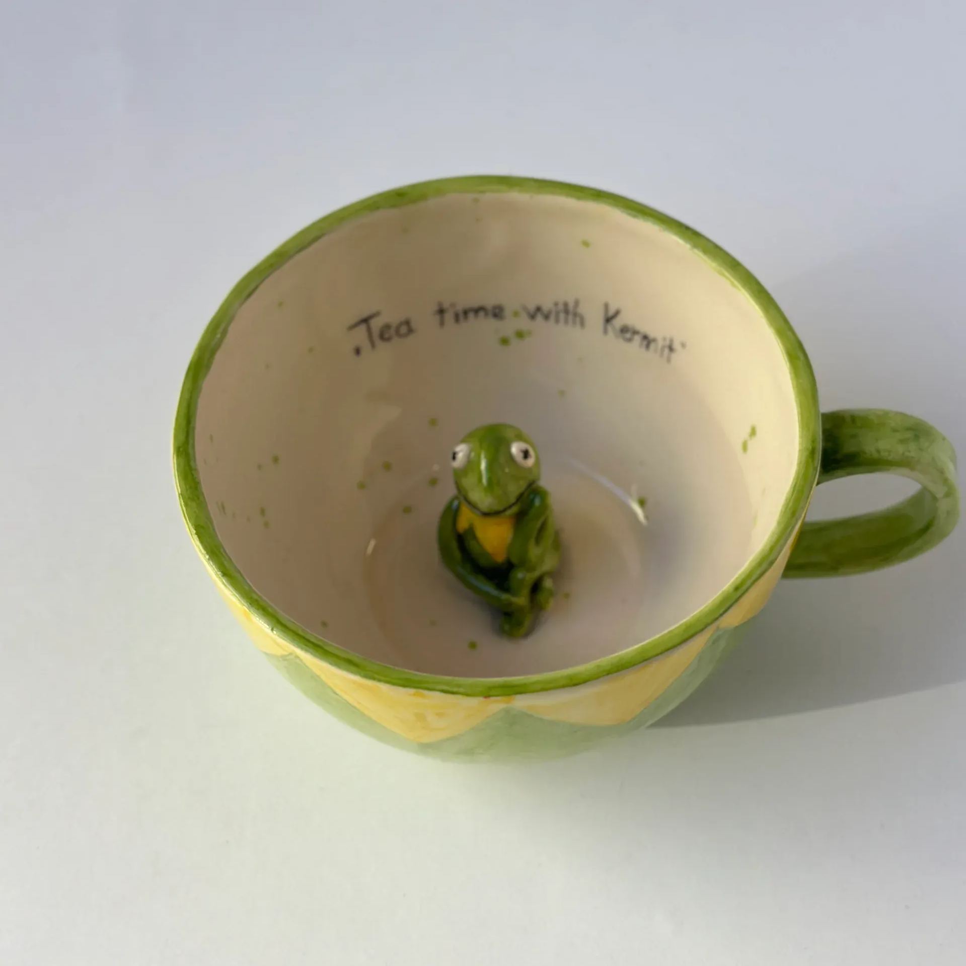 Handmade Green Frog Ceramic Coffee Mug