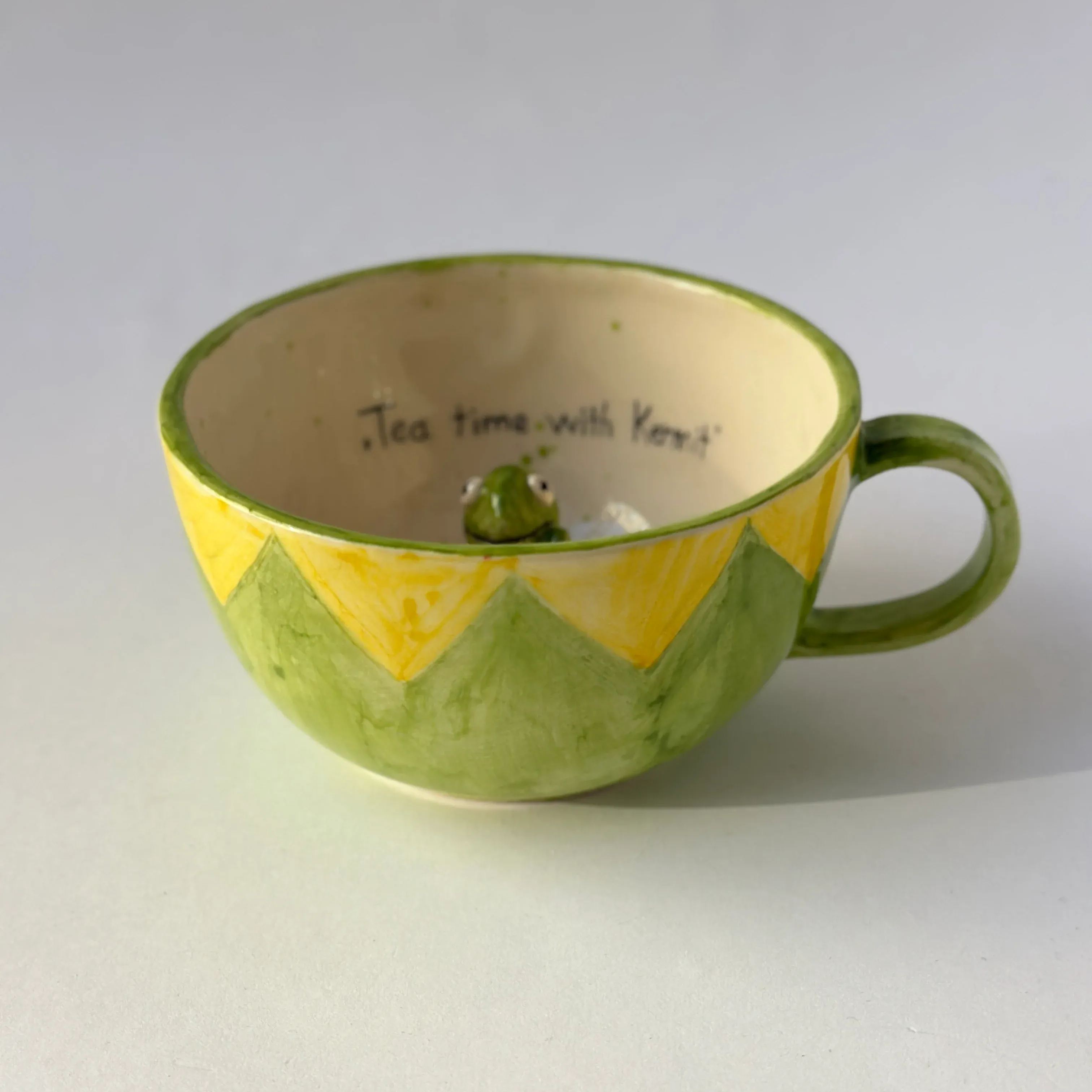Handmade Green Frog Ceramic Coffee Mug