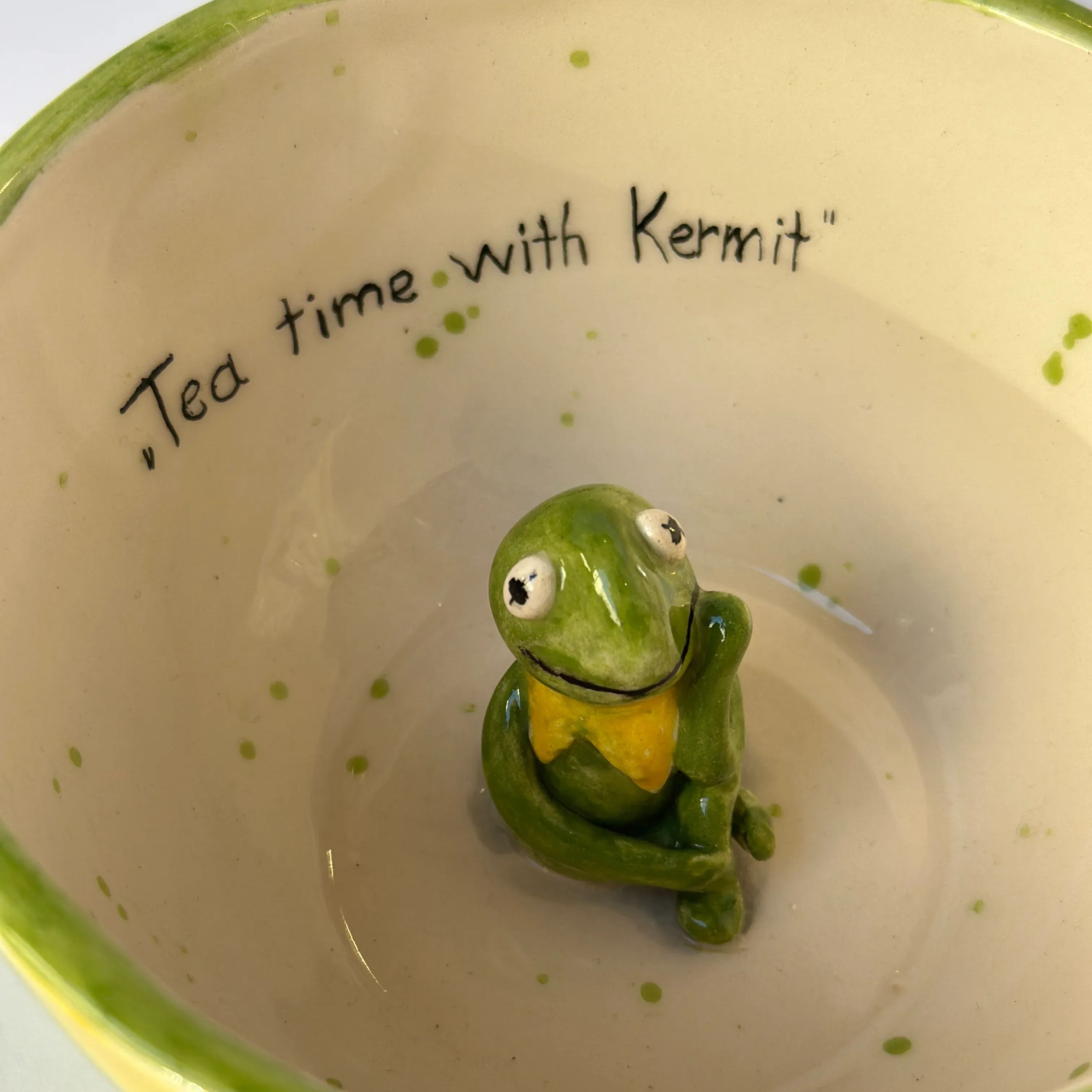Handmade Green Frog Ceramic Coffee Mug