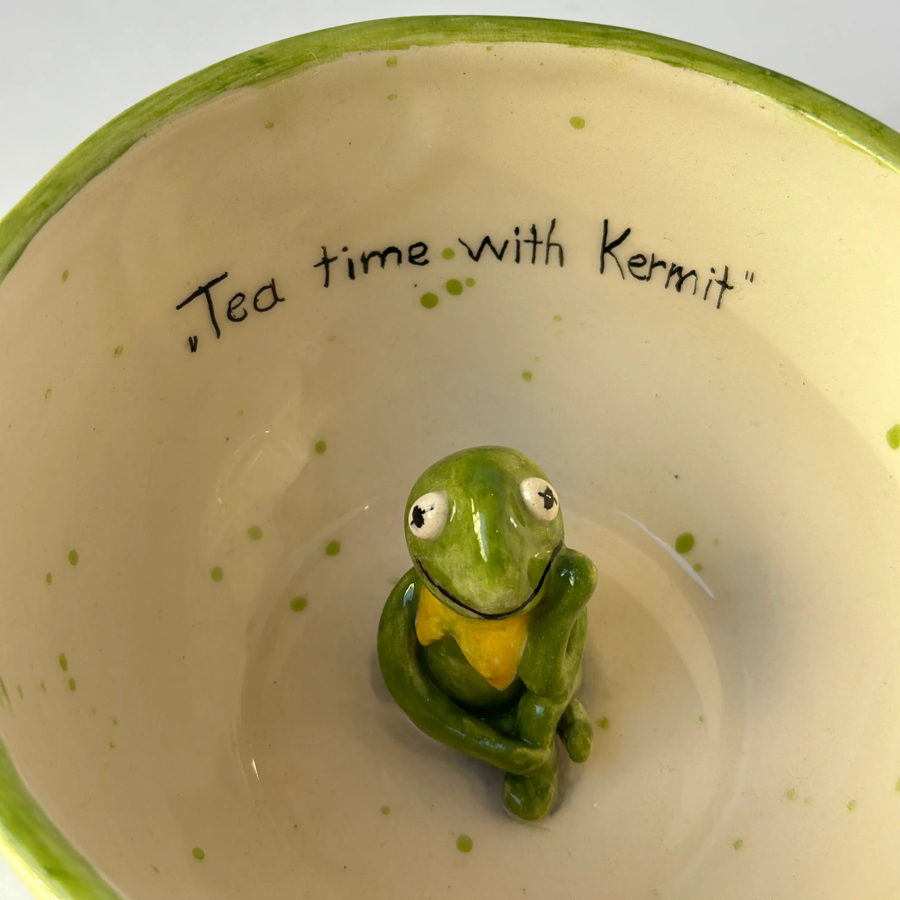 Handmade Green Frog Ceramic Coffee Mug