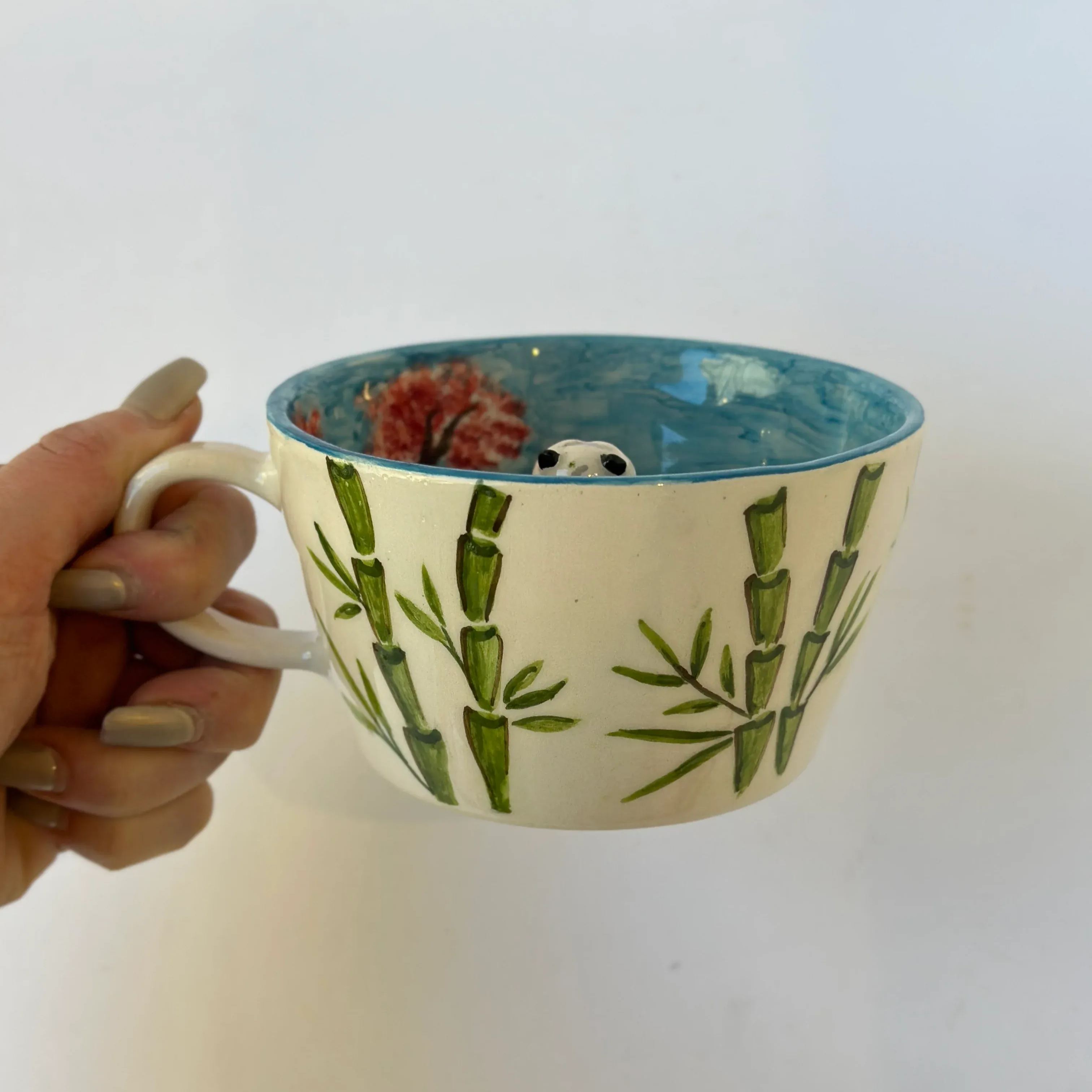 Handmade Panda Shaped Ceramic Coffee Mug