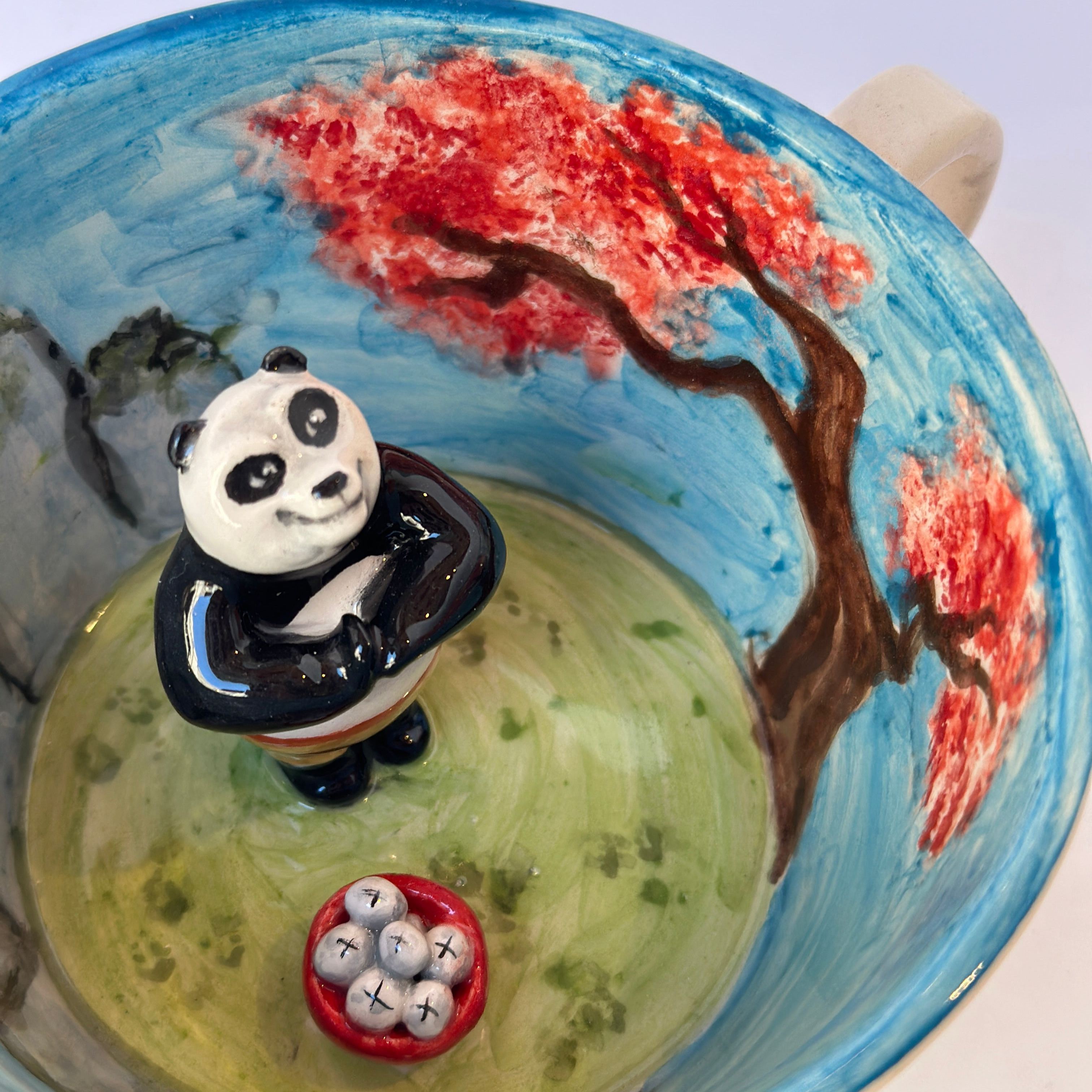 Handmade Panda Shaped Ceramic Coffee Mug
