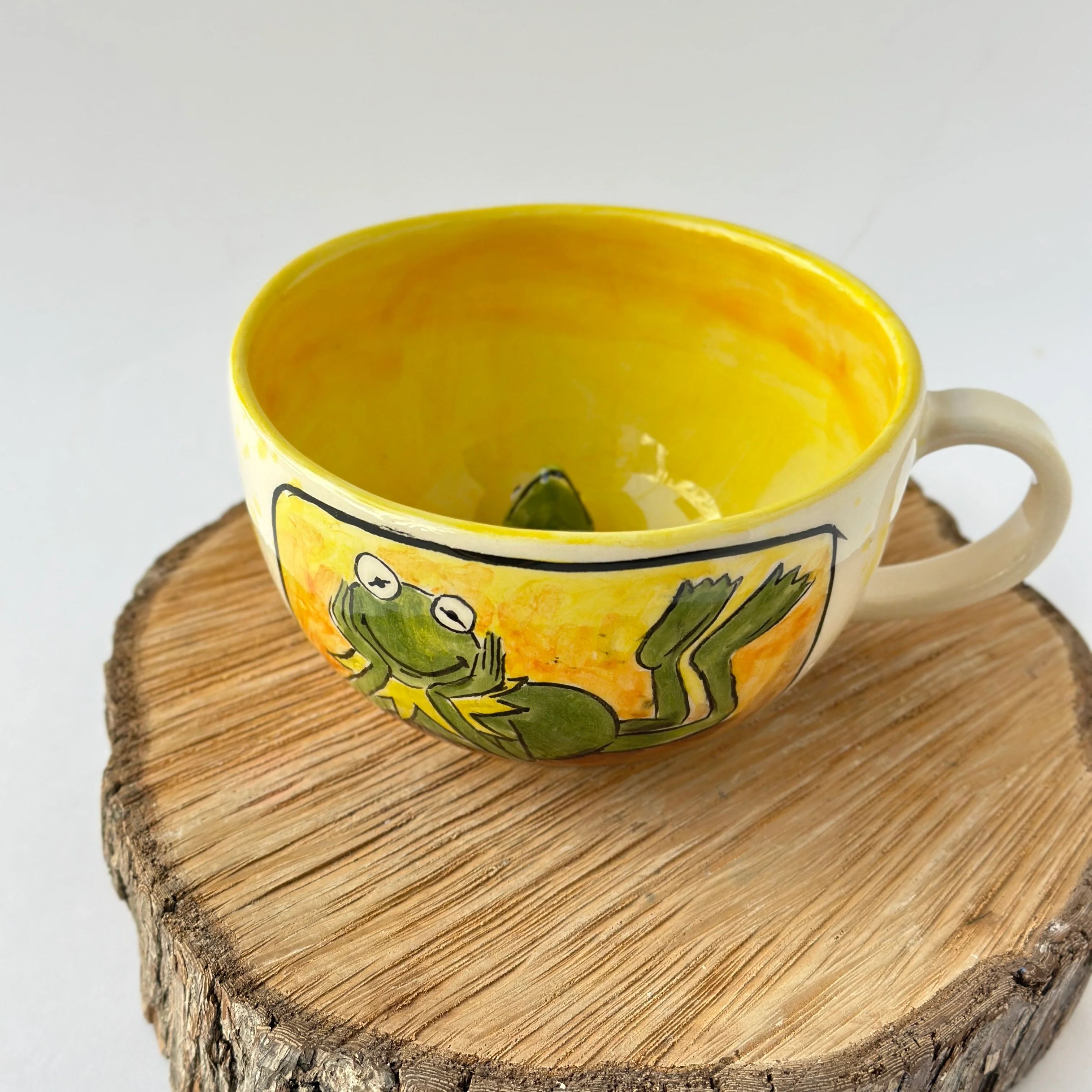Handmade Frog Character Ceramic Coffee Mug