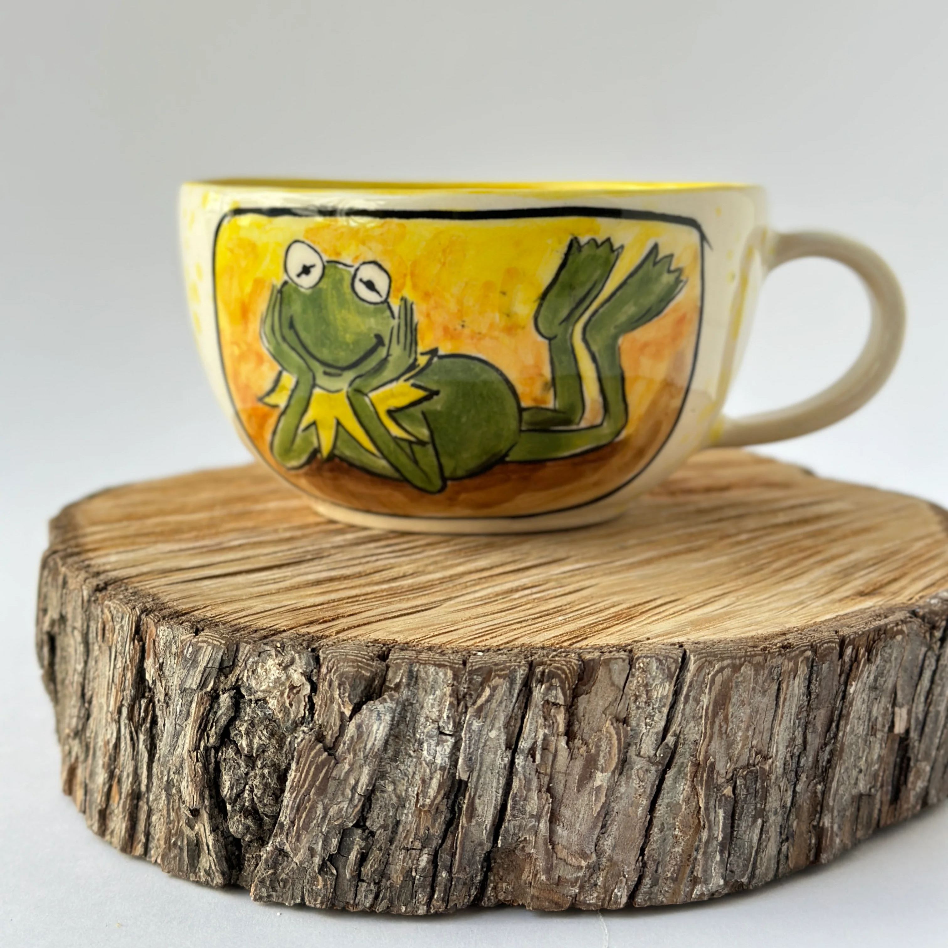 Handmade Frog Character Ceramic Coffee Mug