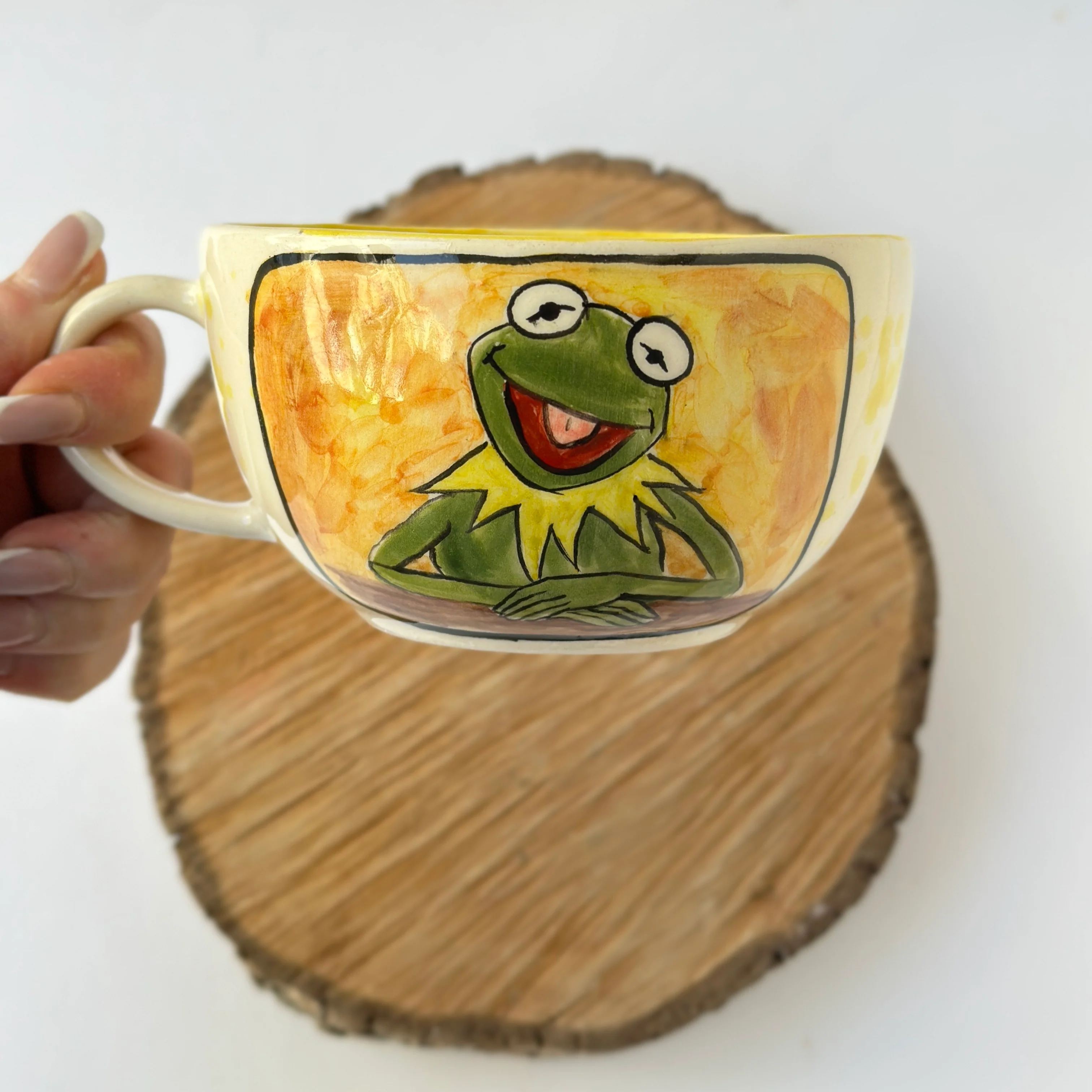 Handmade Frog Character Ceramic Coffee Mug