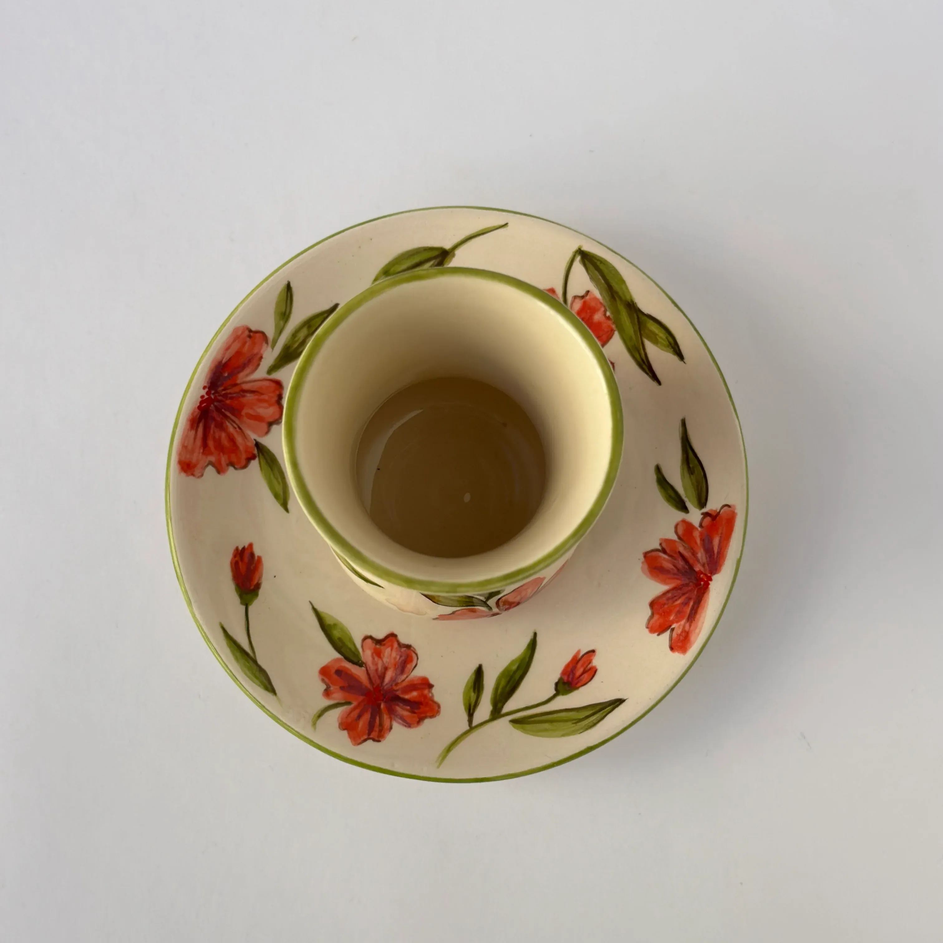 Handmade Ceramic Tea Set Mug And Plate