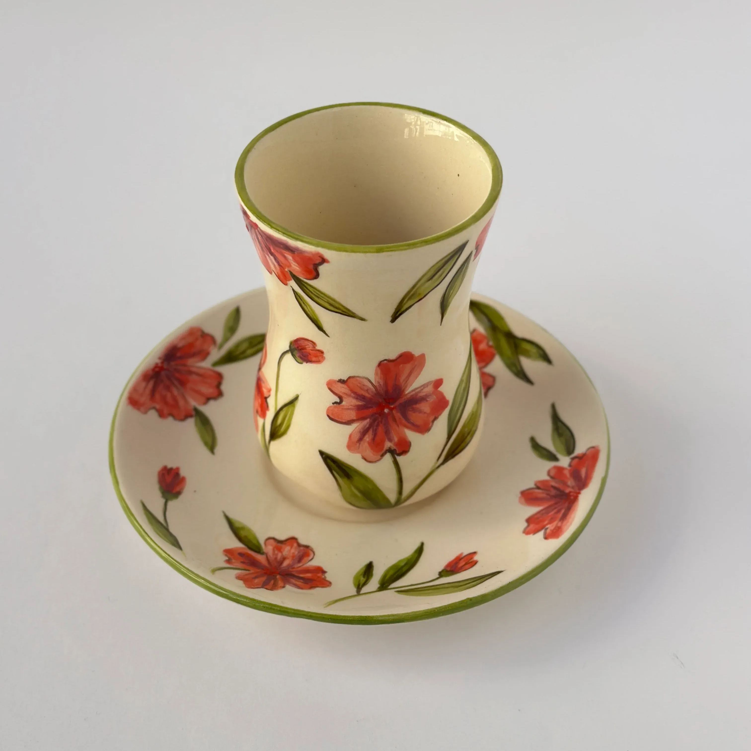 Handmade Ceramic Tea Set Mug And Plate