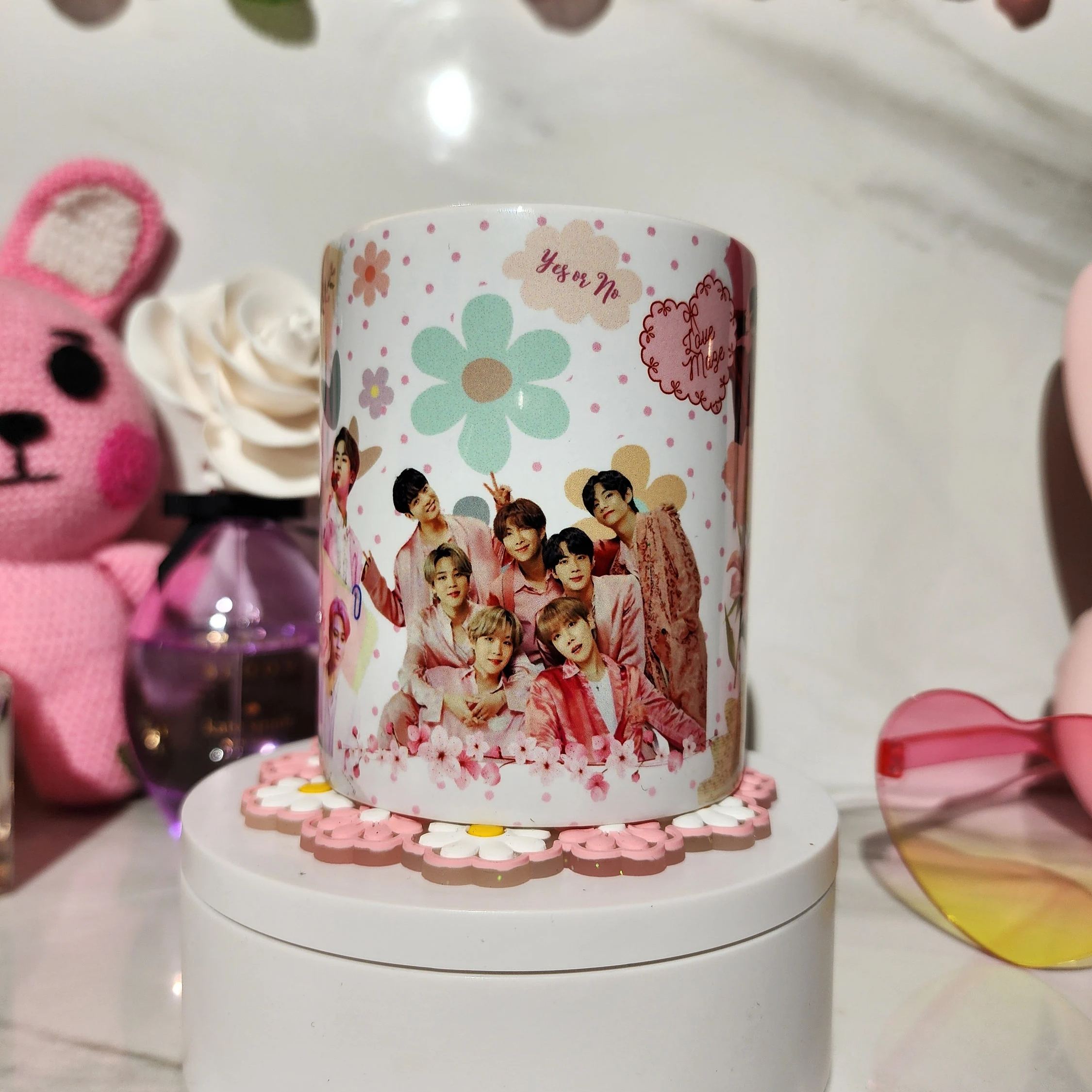 Sublimated ceramic coffee mug with group design 11 ounces