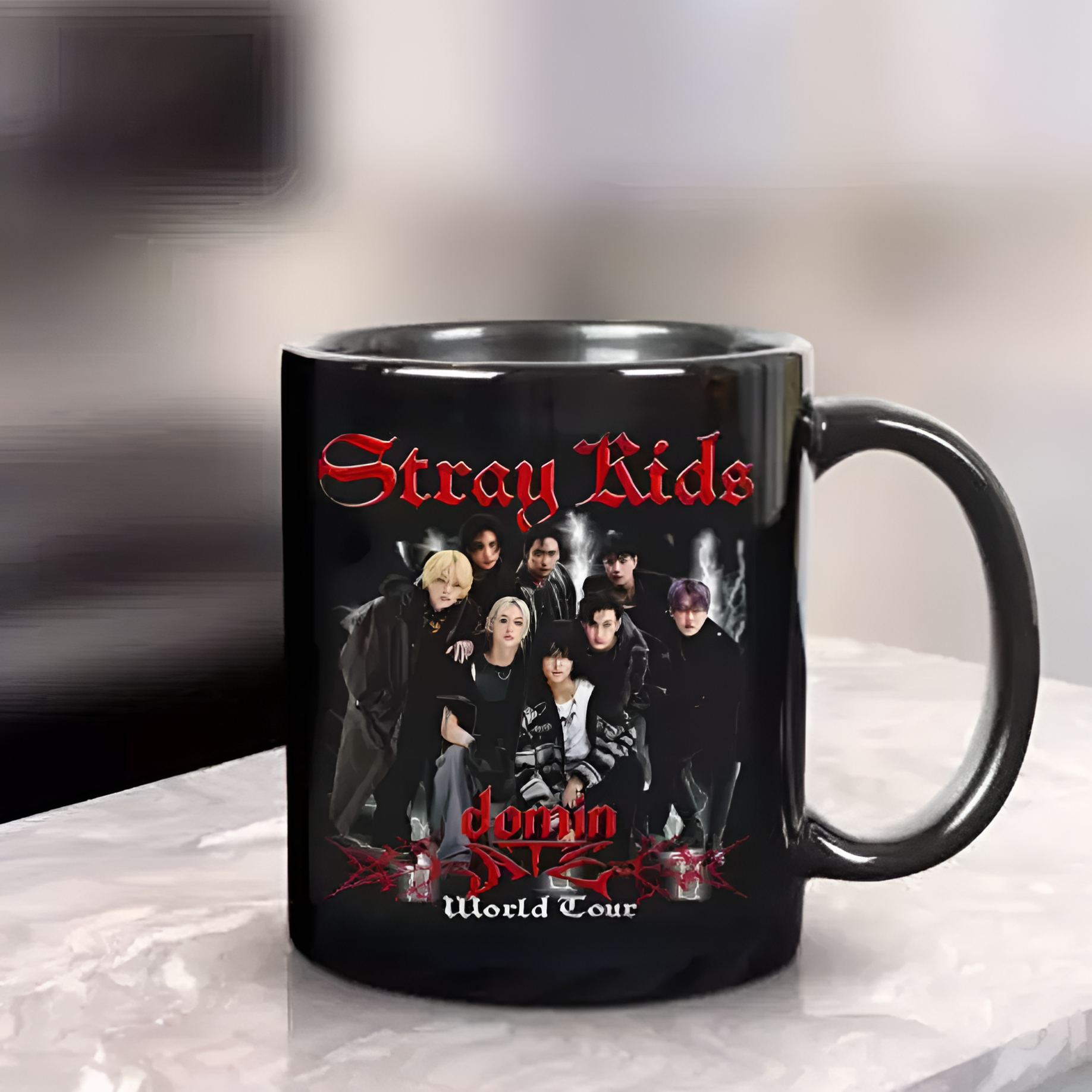 Stray Kids Mug With Dominate World Tour Design And Band Printed
