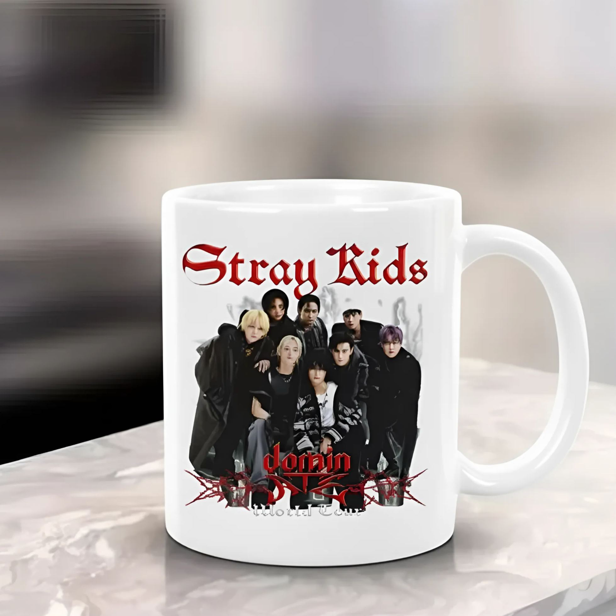 Stray Kids Mug With Dominate World Tour Design And Band Printed