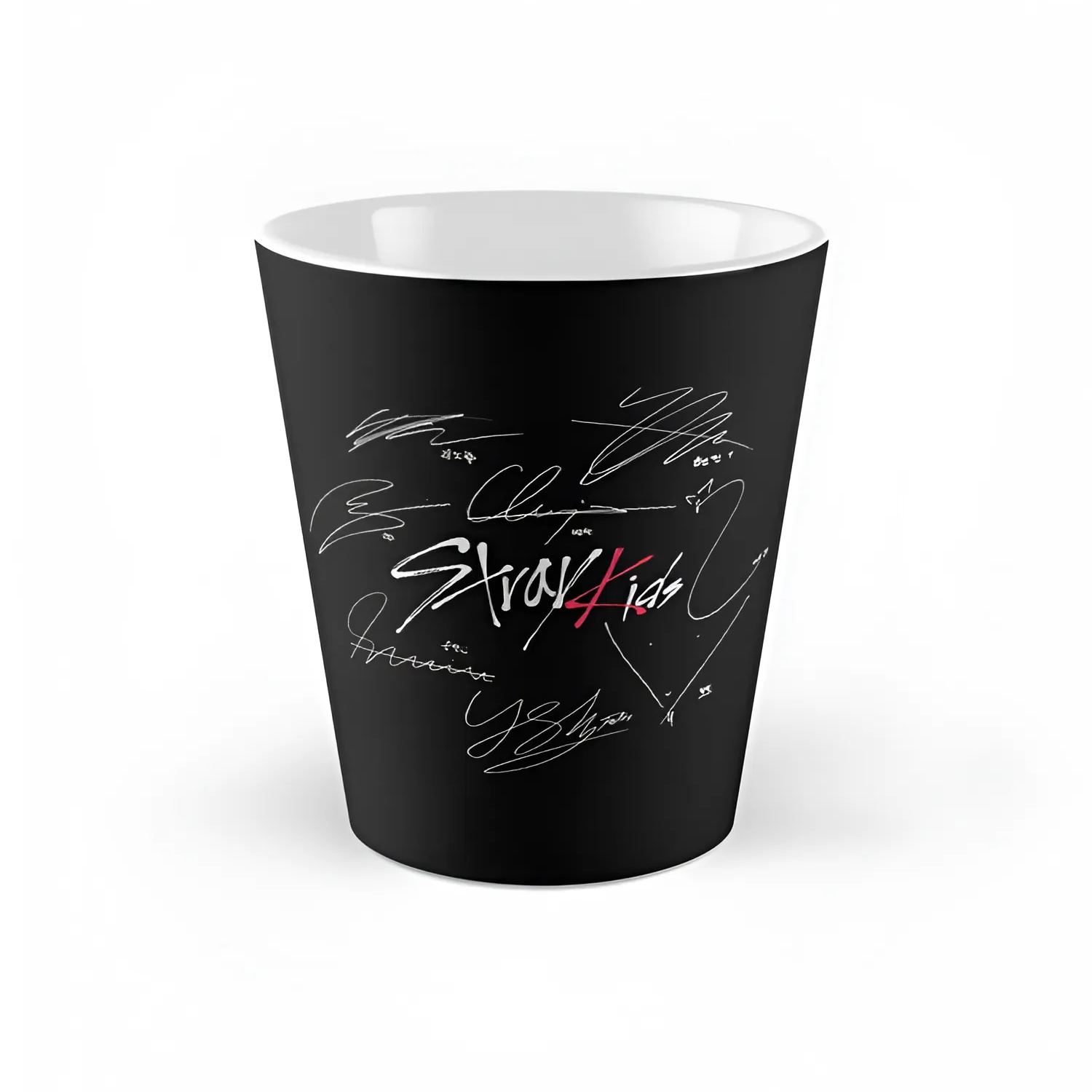 K Pop Coffee Mug With Stray Kids Logo And Member Signatures