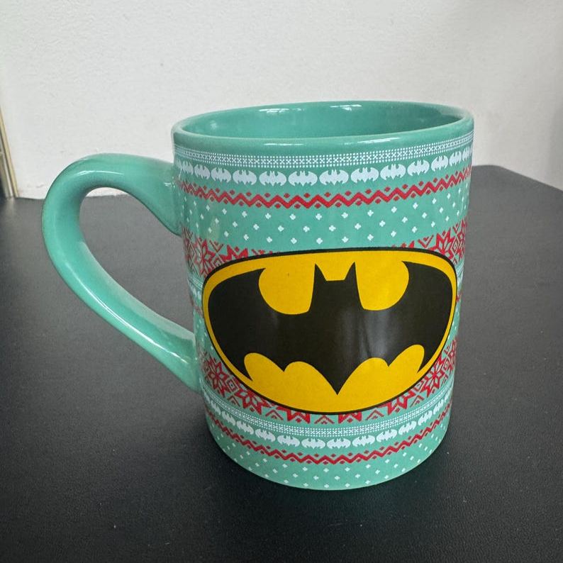 Batman Teal Holiday Sweater Coffee Mug