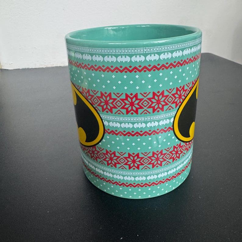 Batman Teal Holiday Sweater Coffee Mug