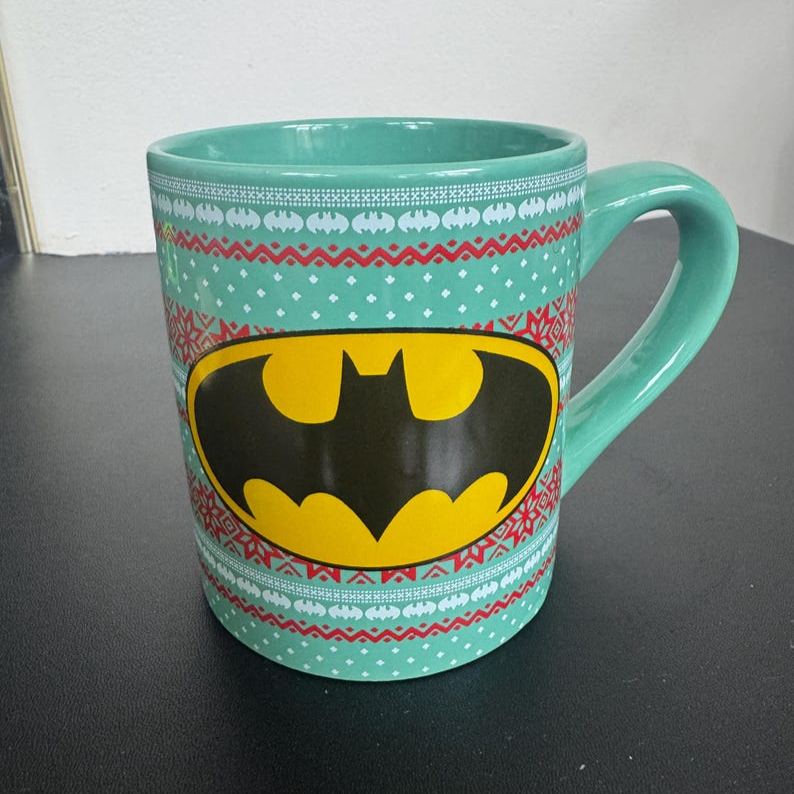 Batman Teal Holiday Sweater Coffee Mug
