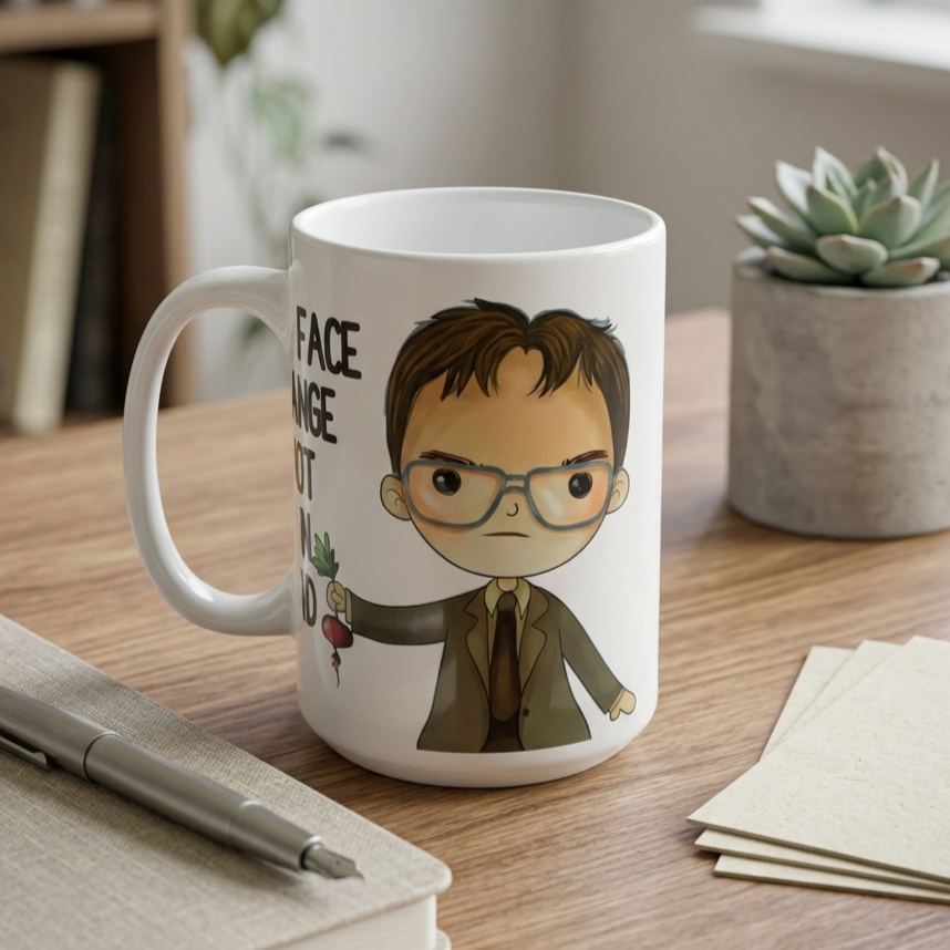 Dwight Schrute Character Beet Large Ceramic Mug
