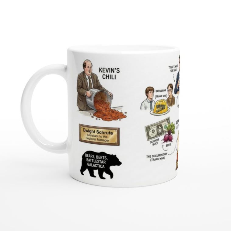 The Office Mug | Dunder Mifflin Coffee Cup | Michael Scott | Dwight Schrute | Funny TV Show Fan Gift