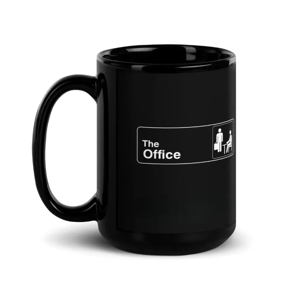 The Office Logo Black Coffee Mug