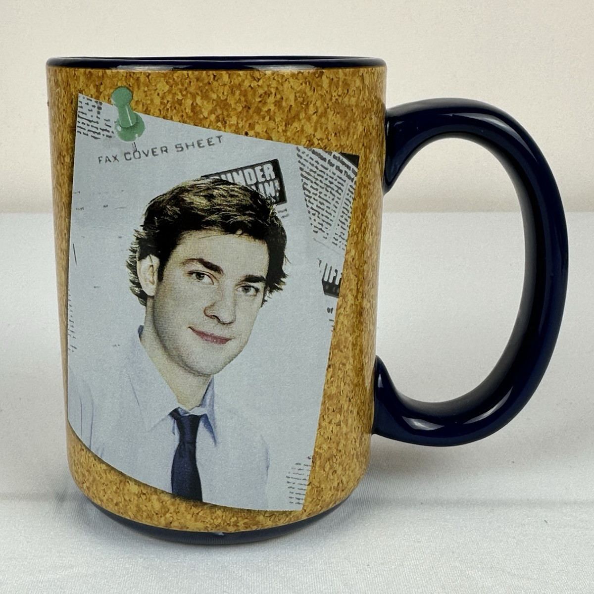 The Office Jim Halpert Fax Cover Sheet Ceramic Mug Close Up View