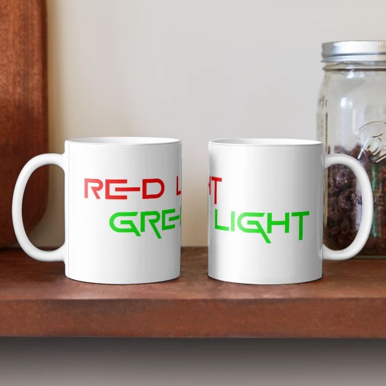 Red Light Green Light Ceramic Coffee Mug