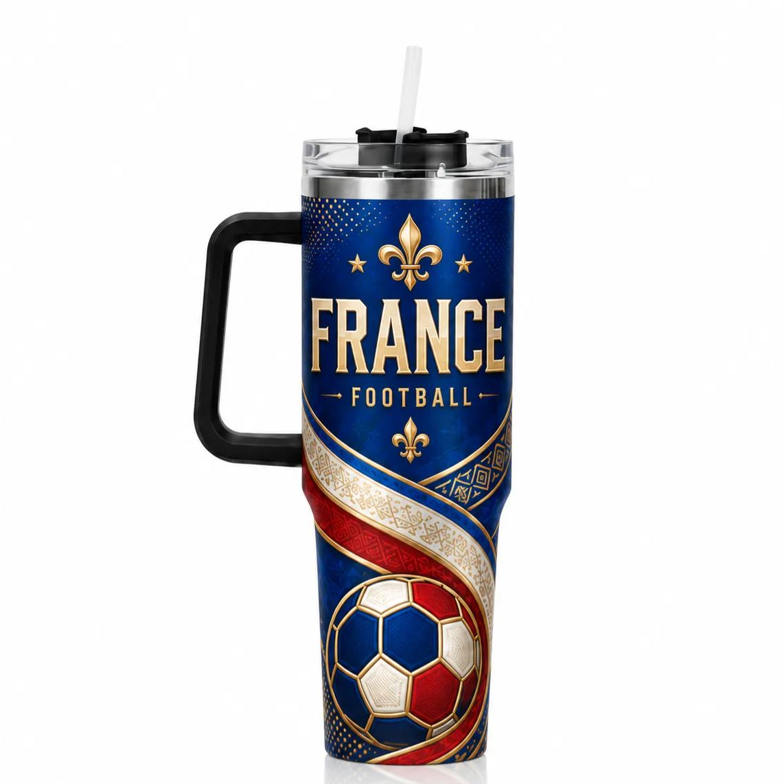 FIFA 2026 France Football Sports All Over Printed 40oz Tumbler With Straw And Lid
