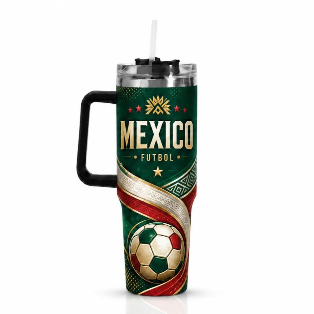 FIFA 2026 Mexico Football Sports All Over Printed 40oz Tumbler With Straw And Lid