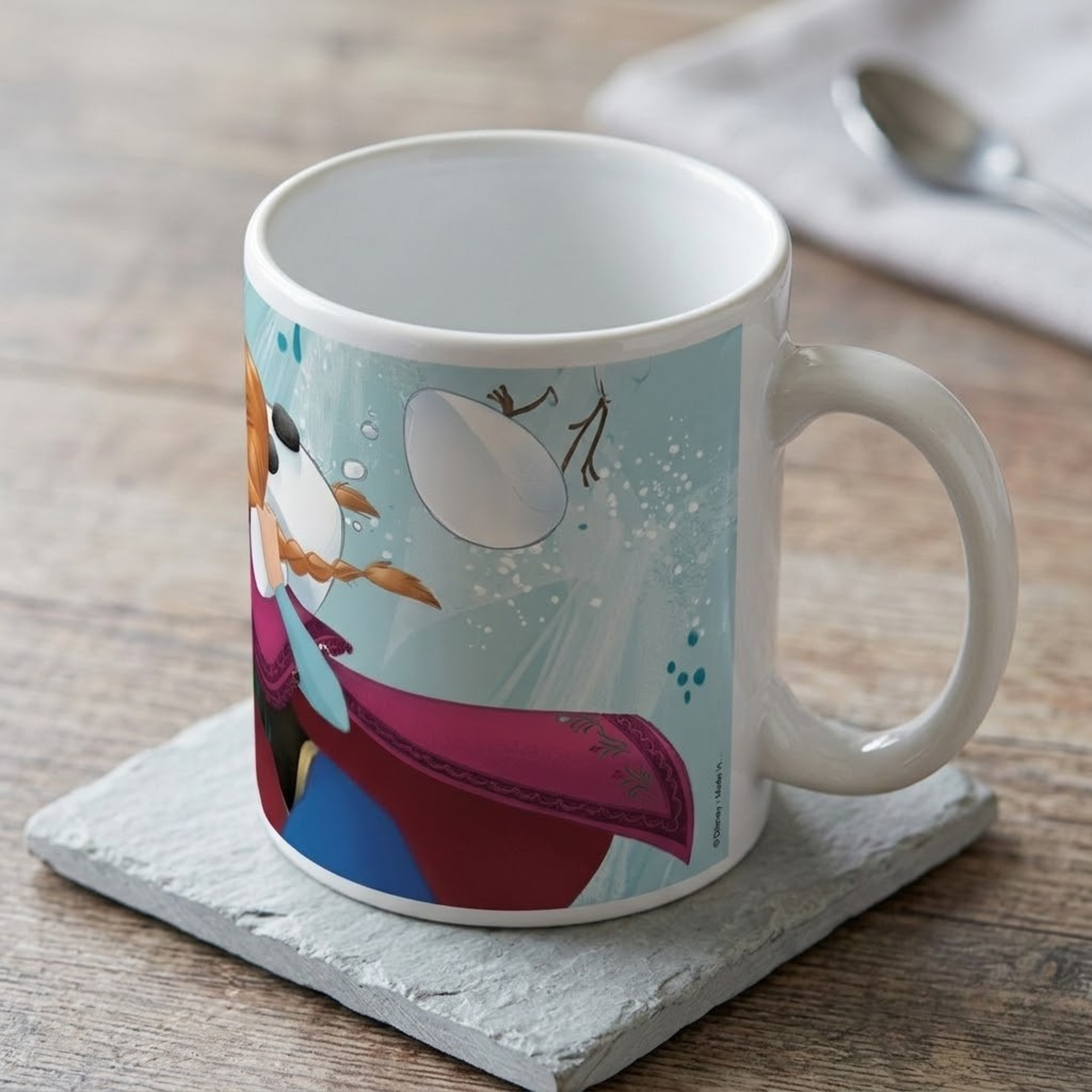 Frozen Themed Anna And Olaf Printed Ceramic Coffee Mug