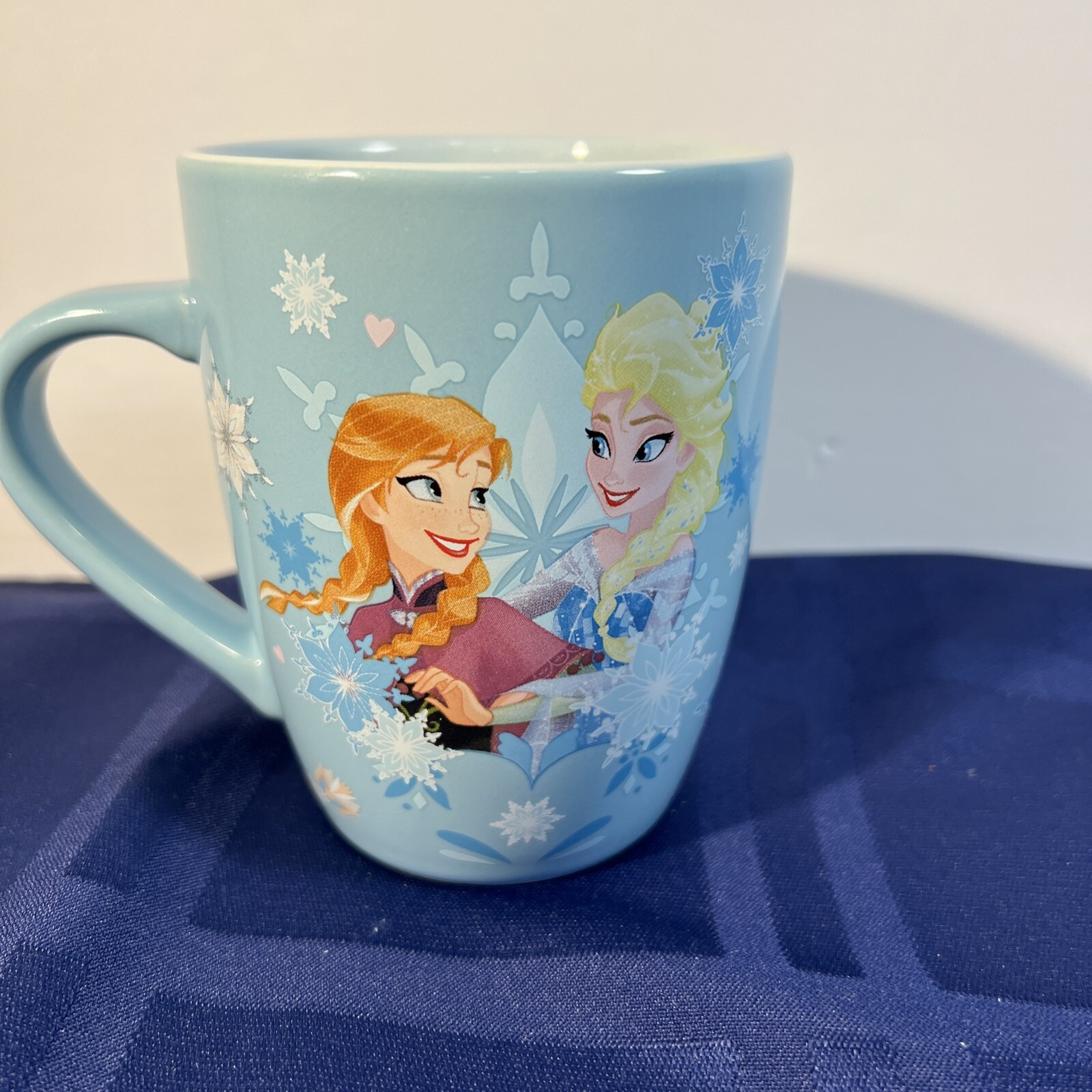 Elsa And Anna With Snowflake Themed Ceramic Coffee Mug