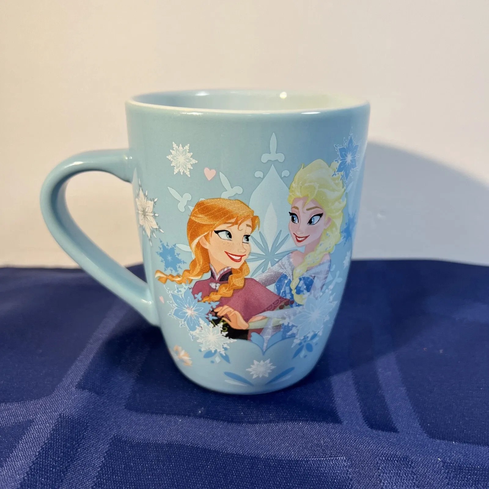 Elsa And Anna With Snowflake Themed Ceramic Coffee Mug