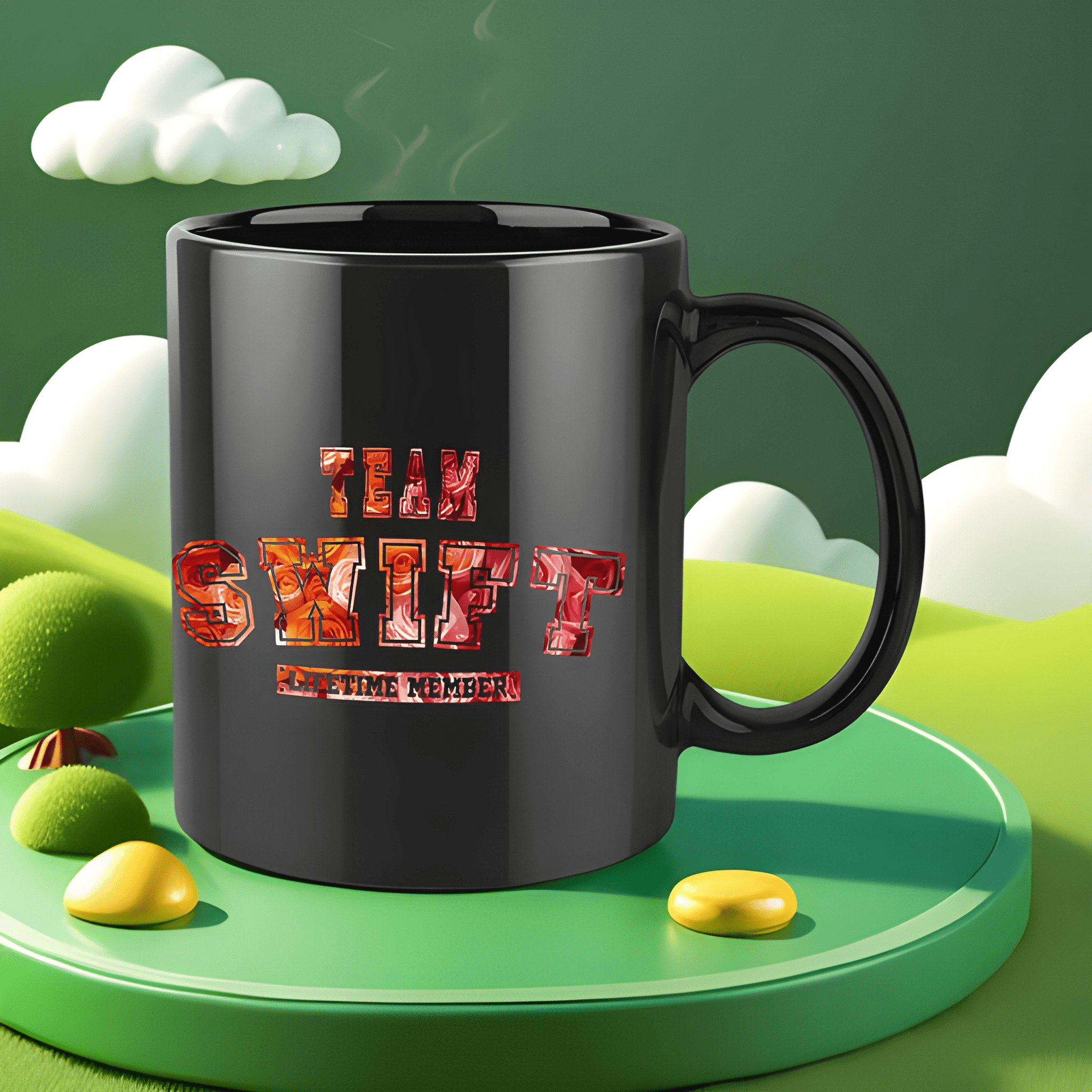 1pc Team Swift Humorous Ceramic Mug | 11oz (360ml) Coffee Cup for Beverages, Suitable for Hot and Cold Drinks, Ideal Gift for Women and Men, Perfect for Christmas and Halloween