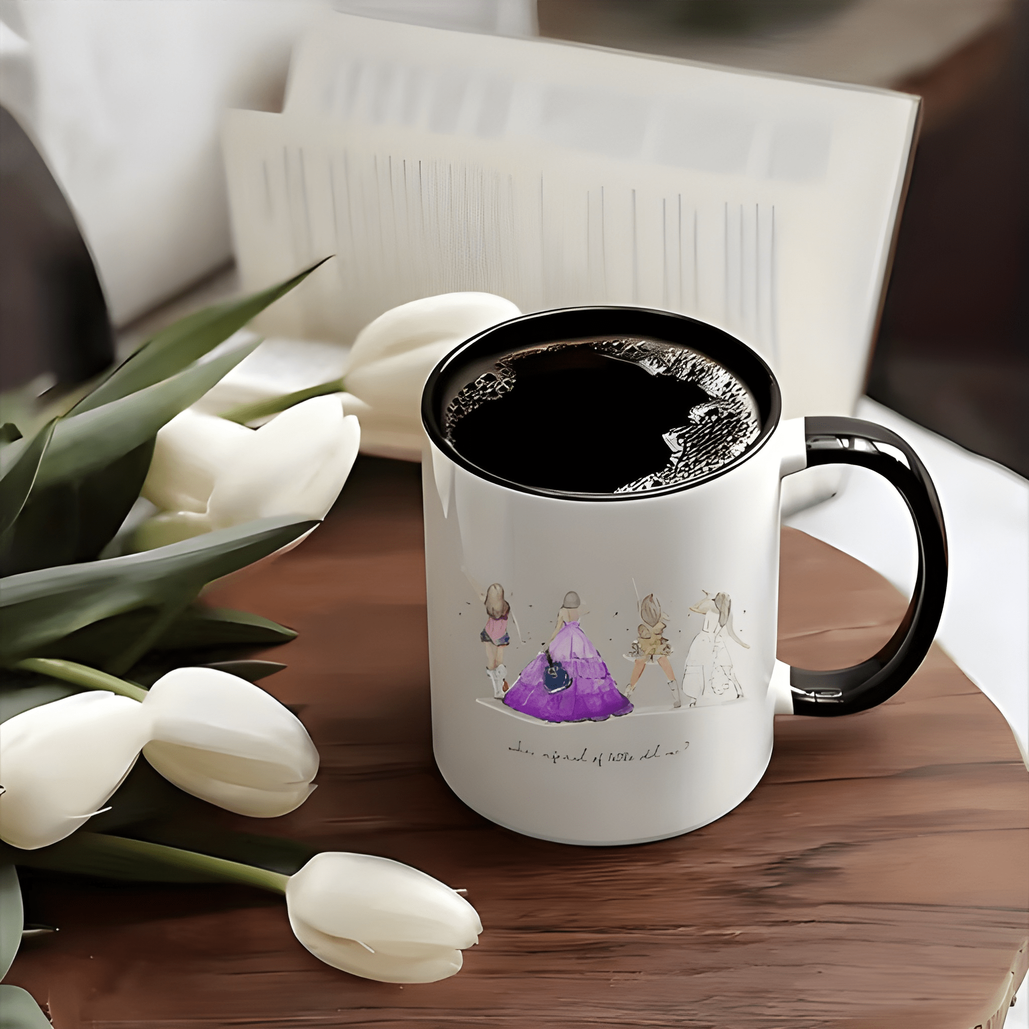 1pc 11oz Durable Ceramic Mug with TS Stage Outfits Illustration Design, Dishwasher and Microwave Safe, Ideal for Home, Office, Party Use, Trendy Music - Inspired Coffee Mug, Unique Gift for TS Fans
