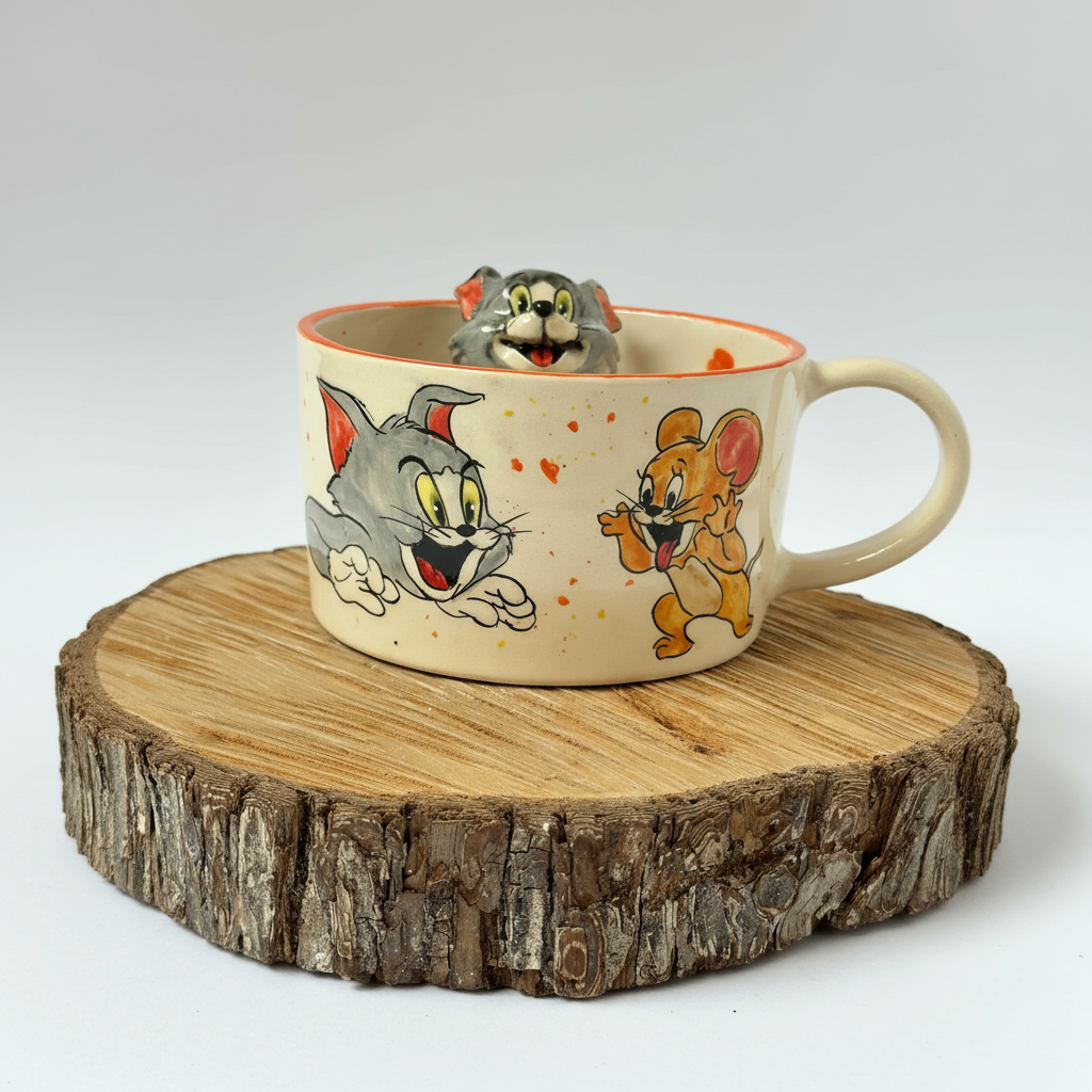 Handmade Ceramic Cartoon Character Coffee Mug