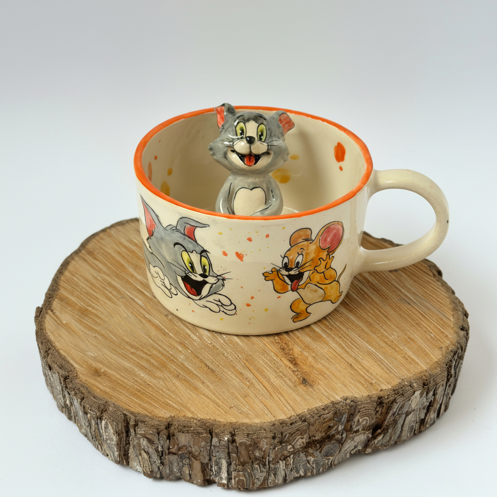Handmade Ceramic Cartoon Character Coffee Mug